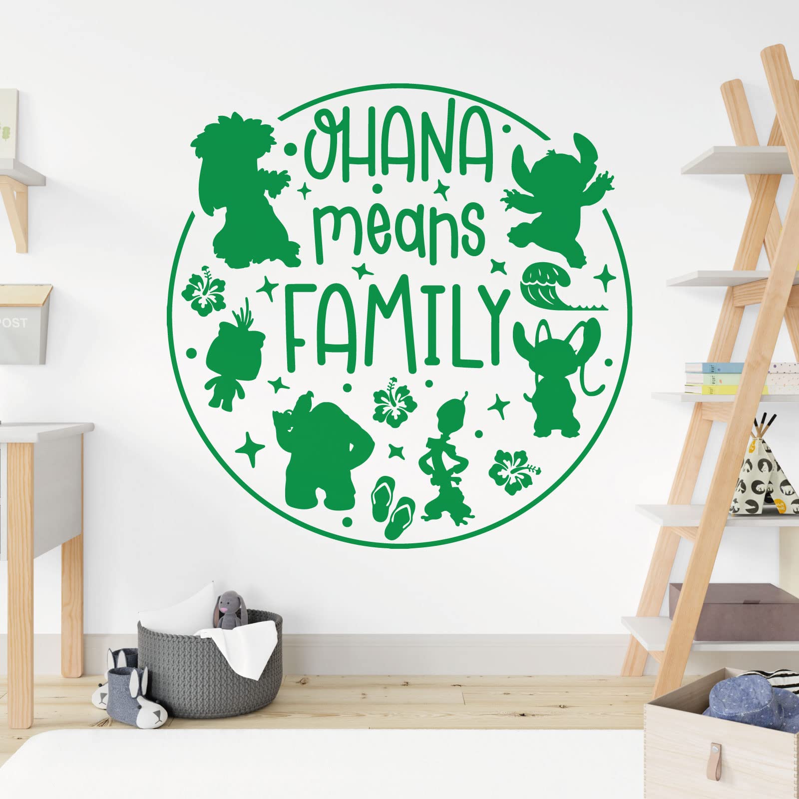 Ohana Means Family - Lilo and Stitch - Children Decal Wall Sticker [Large] [Cactus]