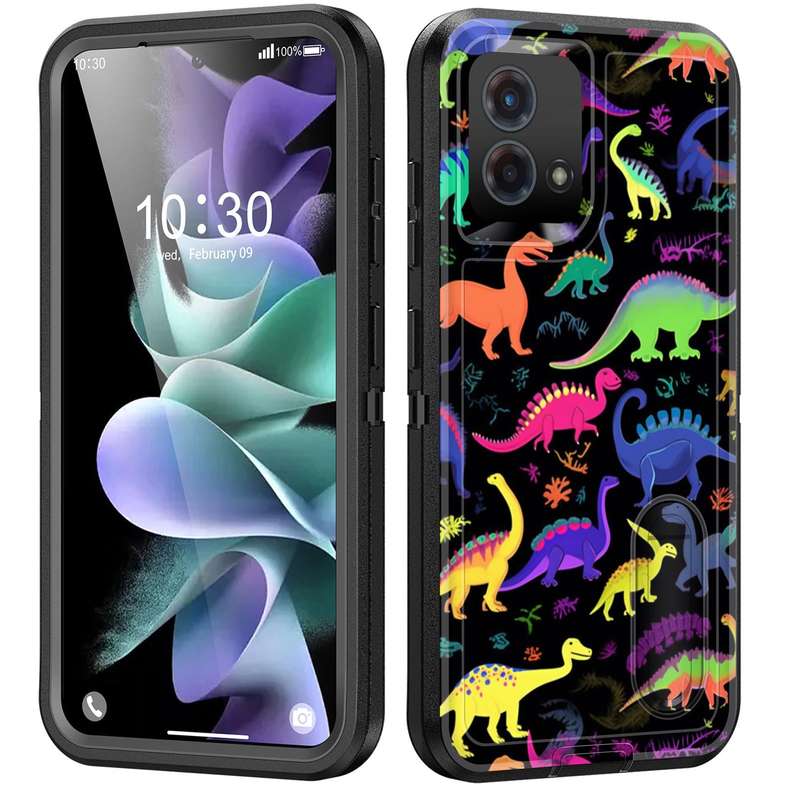 BFUKVOU for Moto G Stylus 5G 2023 Case with Built in Kickstand,Shockproof/Dustproof/Drop Proof 3-Layer Military Grade Protective Cover for Motorola Moto G Stylus 5G 2023,Cute Dinosaur