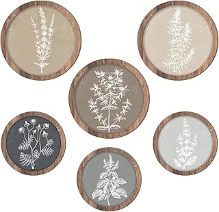 Threehoney 6 Pcs Framed Botanical Wall Art Set Floral Wall Art Vintage B...