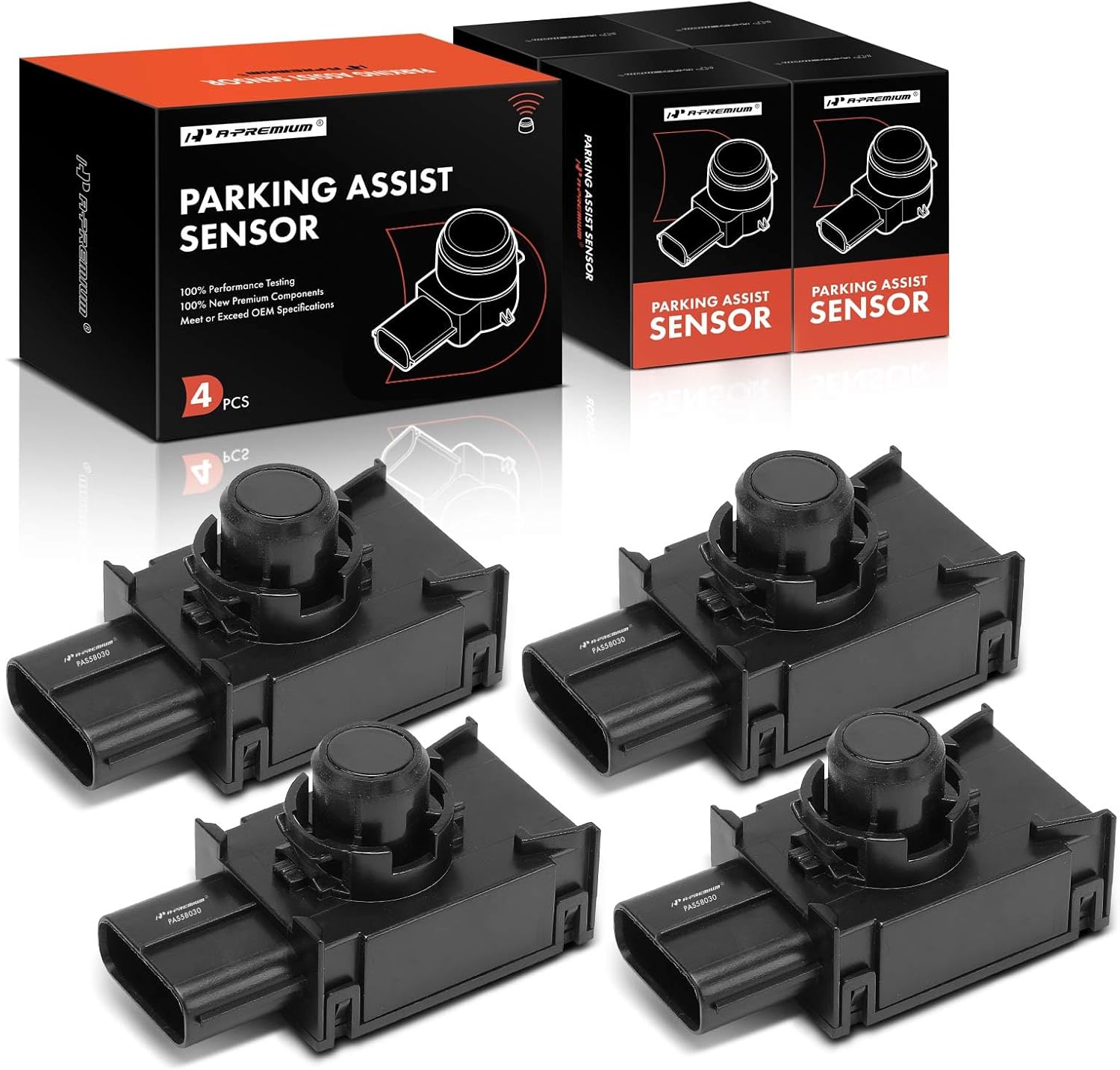 A-Premium 4-PC Reverse Backup Parking Assist Sensor Compatible with Select Lexus Models - ES350 2007-2012, Replace# 8934133110, 8934133110C0