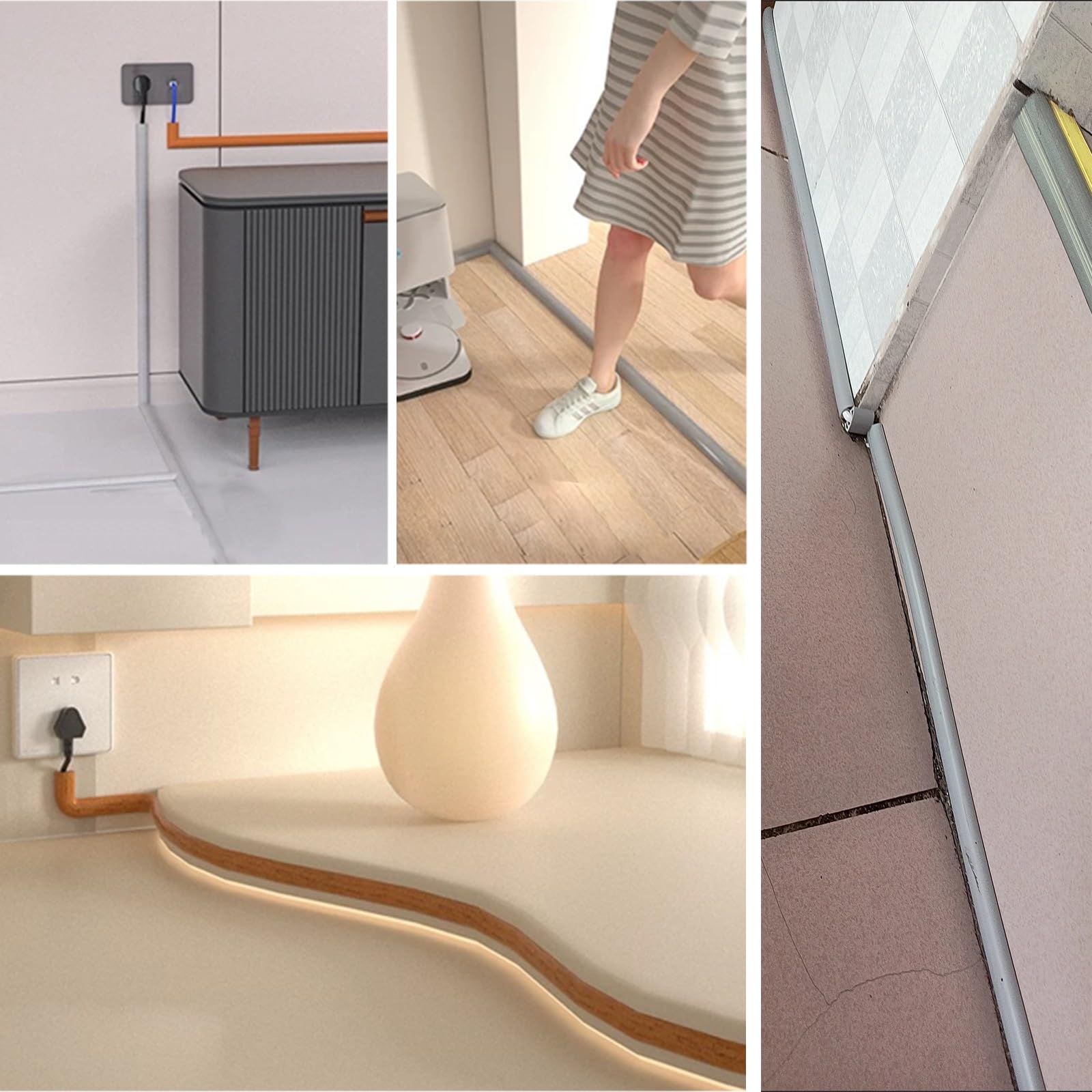 canalina passacavi muro Canale Bianco Per Nascondere I Cavi Elettrici A Parete, 5 6 7 8 9 10 11 12 13 14 15 M Adesivo Guaina Passacavi E Kit Per La Gestione Dei Cavi, Nasconditore Di Cavi(Holds 1 cabl