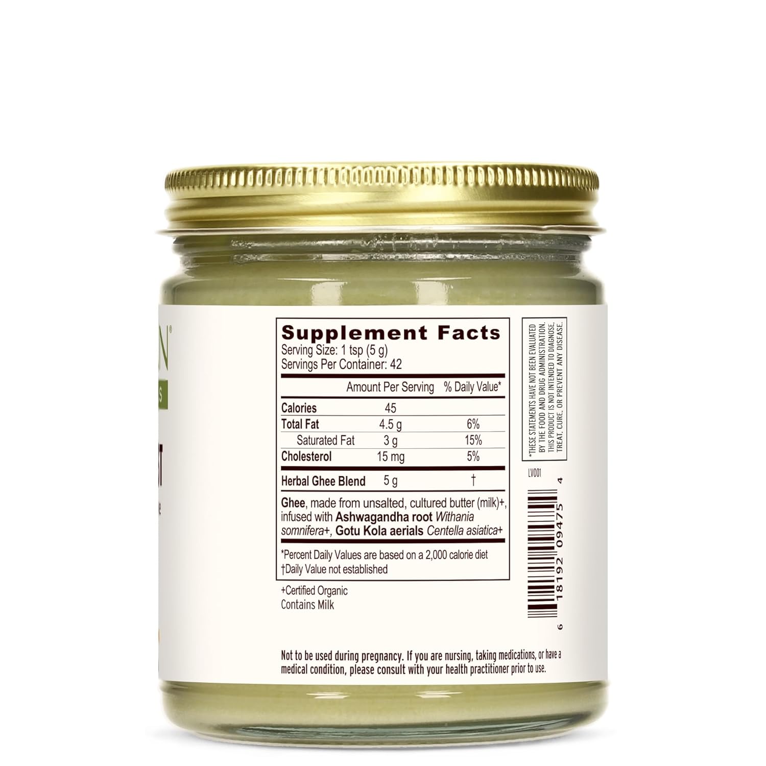 Banyan Botanicals Brain Boost - Organic Herbal Ghee to Support Brain Health* – Ayurvedic Nerve Support Supplement with Ashwagandha & Gotu Kola* – 7.5 oz. – Non-GMO Sustainably Sourced Grass-Fed
