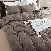 Vista 327 de NEXHOME PRO Funda de edredón Twin XL 100% algodón lavado, transpirable, duradera, texturizada, similar al lino, juego de ropa de cama para el hogar