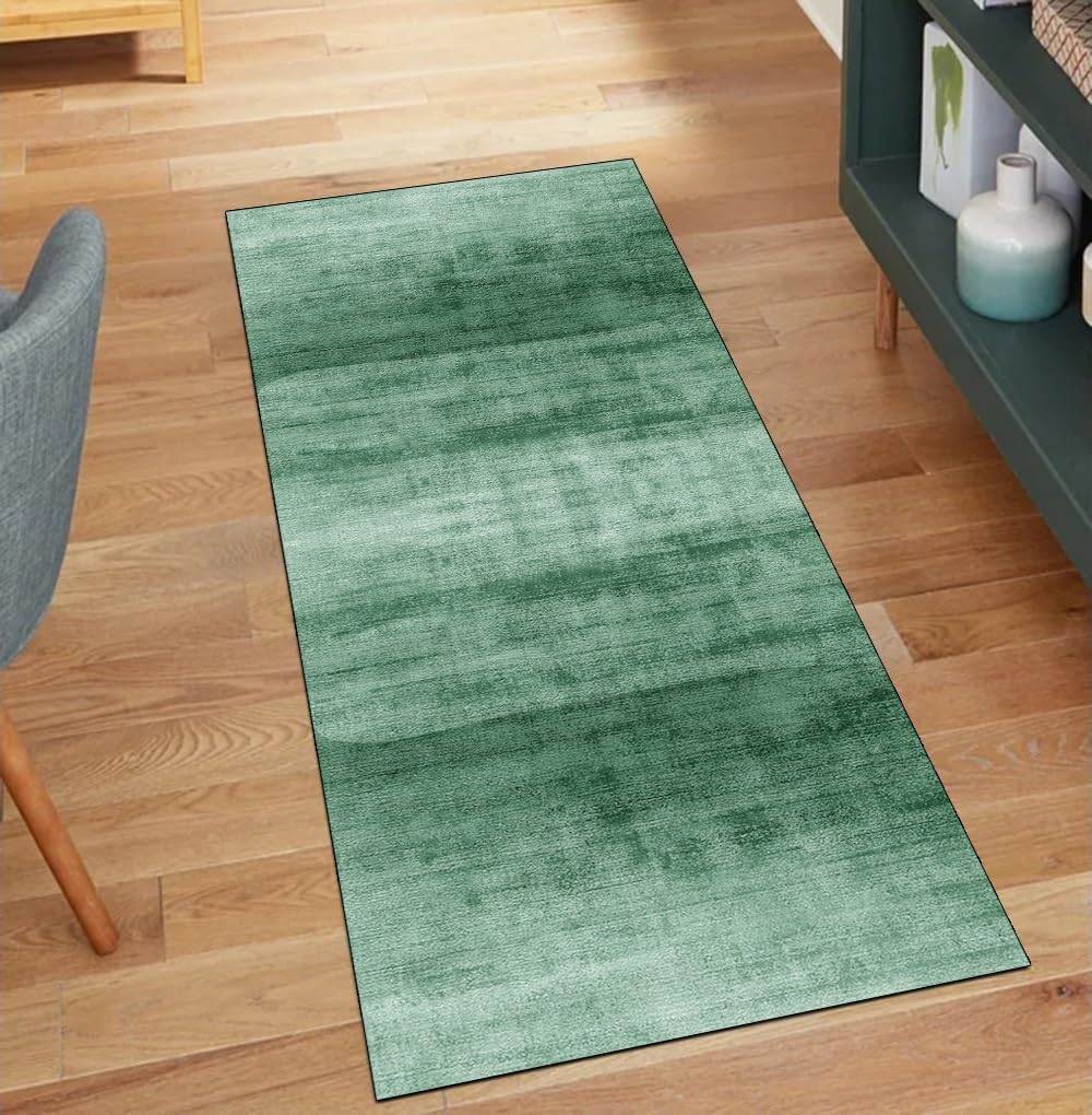 Alfombra para cocina y dormitorio verde abstracto 80x200 cm
