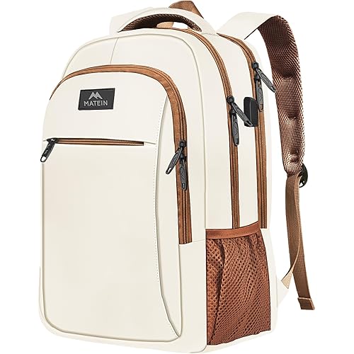 MATEIN 15.6inch Travel Laptop Backpack, Cute Anti Theft Slim Sturdy Laptops Backpack with USB Charging Port, Water Resistant College Computer Bag Gift for Men & Women Nurse