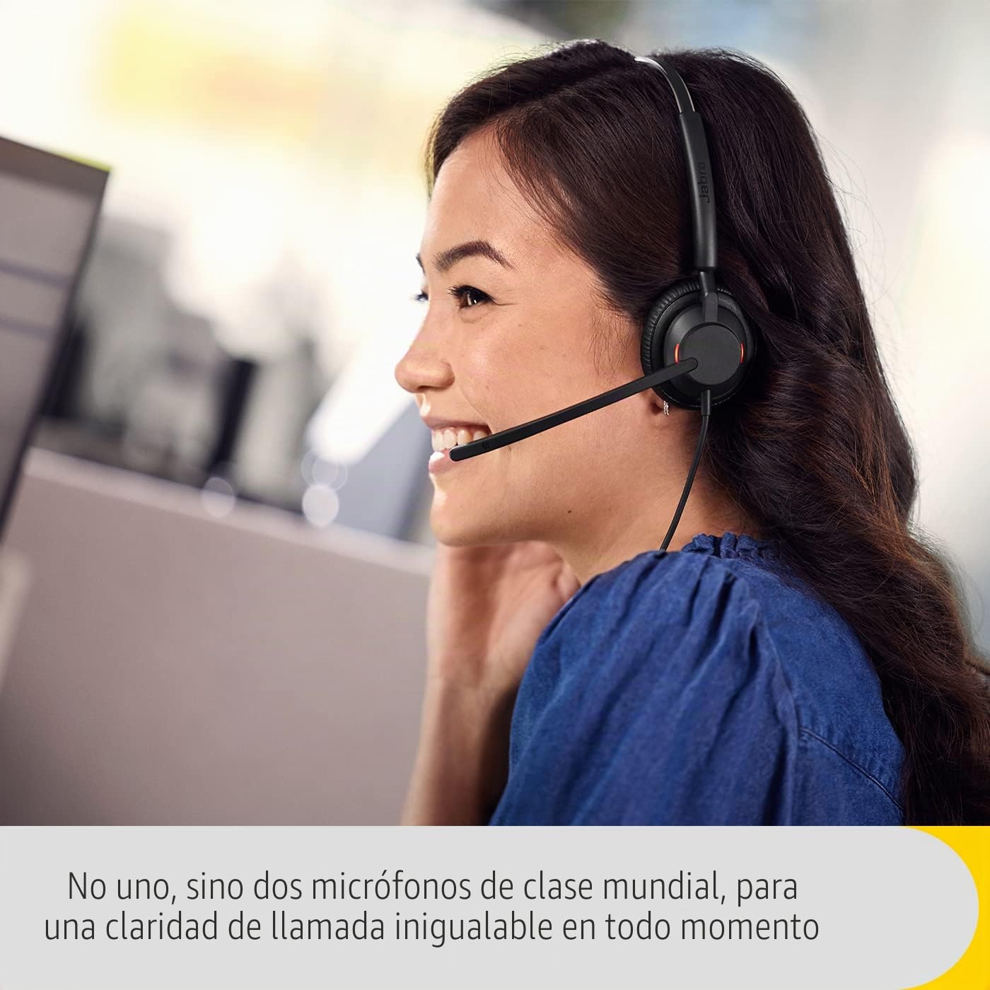 Jabra Engage 40 Auriculares Estéreo con cable, Inline Call Control, 2 micrófonos, cancelación de ruido, ultraligero, cable USB-A, Certificado para MS Teams, funciona con todas las plataformas, Negro