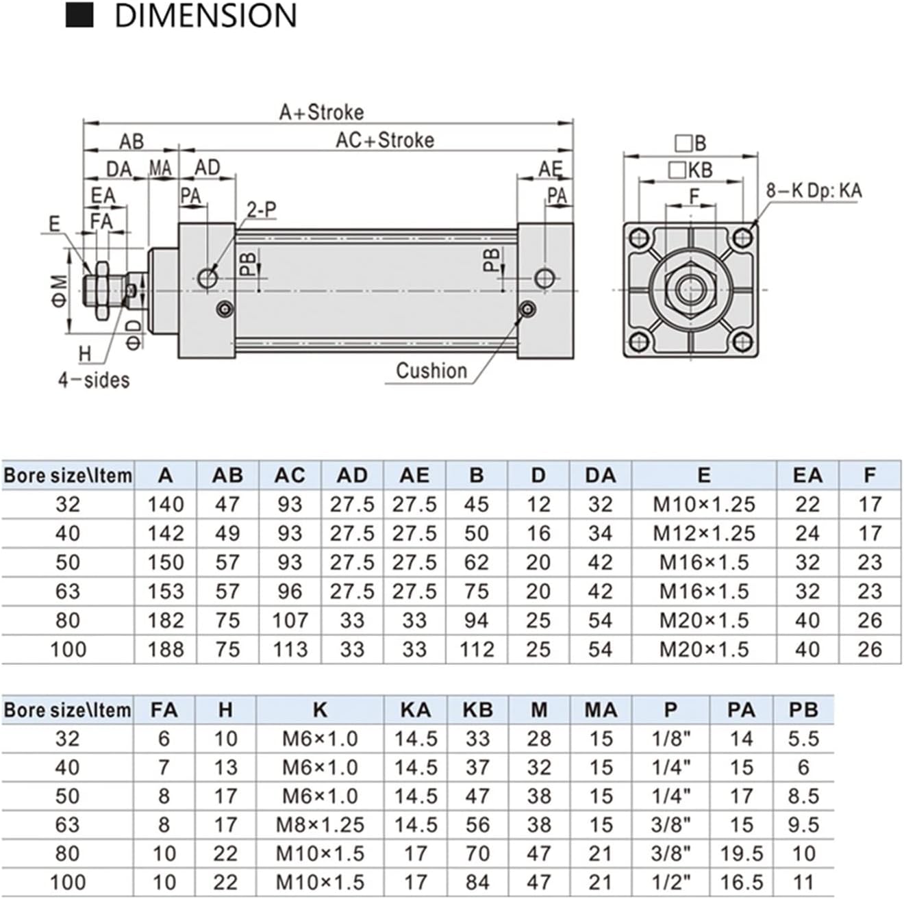 空気圧 標準シリンダー SC 32 40 50 63ボア空気圧エアシリンダーピストン50 75 100 150 200 300 40