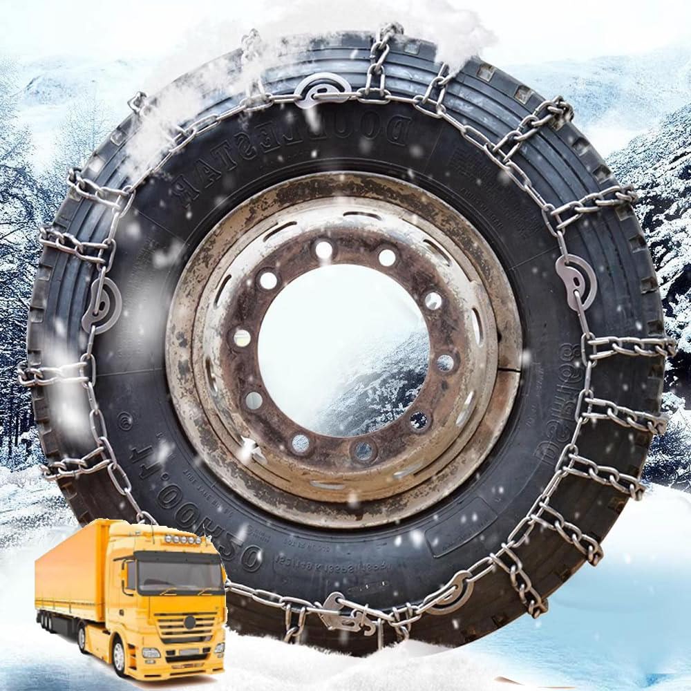 2pc Snow Chains for Semi Trucks Snow Chains for Car Tires Universal Metal Tire Chains for SUV Trucks Pickup Trucks Semi Trucks Van Dually Trucks ATV Light Truck 9mm_9.00-20 9mm 9R22.5
