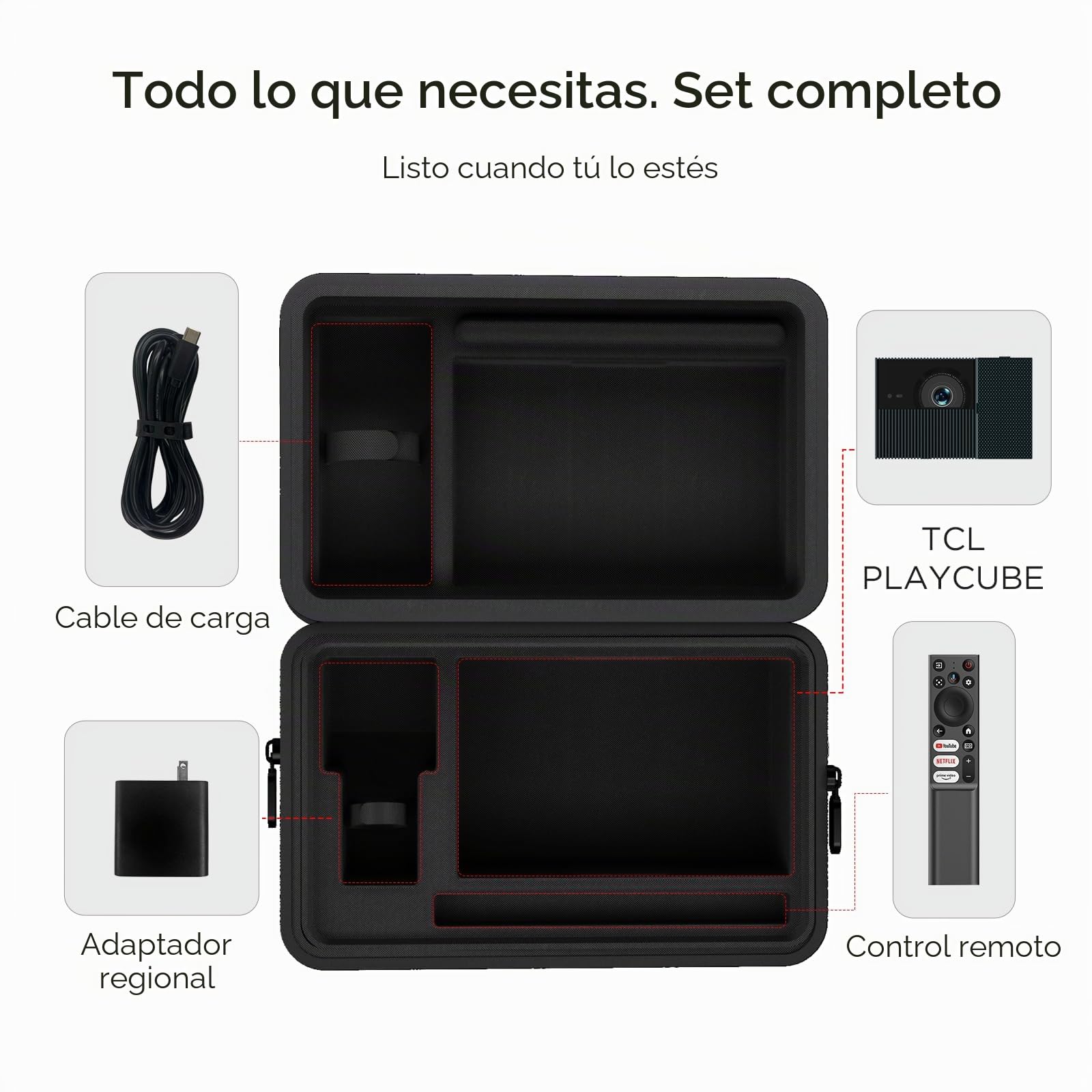 TCL PlayCube DLP Proyecto 4K FHD et Estuche de Transporte