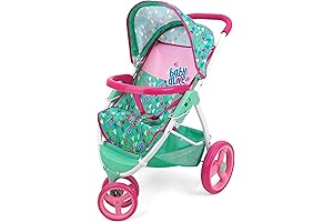Baby Alive Strollin' Rider Stroller with Foldable Canopy and Retractable Umbrella