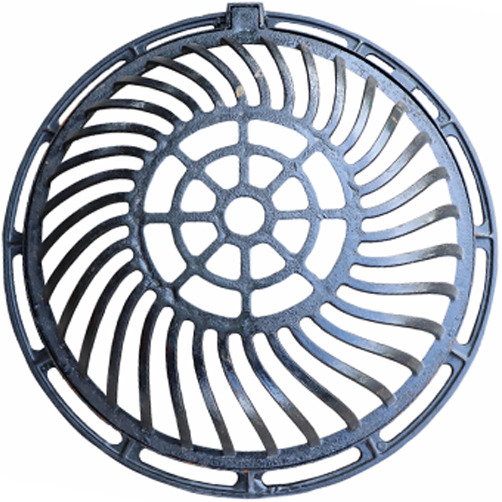 Grille de drainage en fonte ductile 50x50 cm avec base boulonnée pour évacuation extérieure