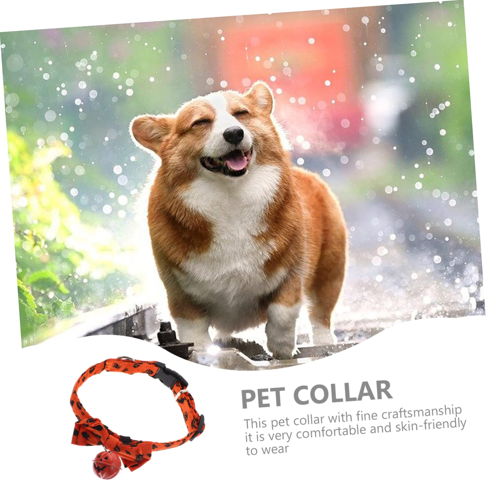 Happyyami 5pezzi Collare Decorativo Per Cani e Gatti Stile Halloween e Rimovibile Accessorio Festivo Per Animali Domestici Con Design Fantasma e Zucca Per Feste e Foto