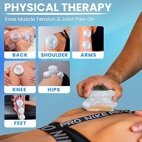 Miniatura 3 de Lure Essentials Juego de 4 ventosas para uso doméstico y masajistas juegos de ventosas de silicona para reducción de la celulitis y terapia de