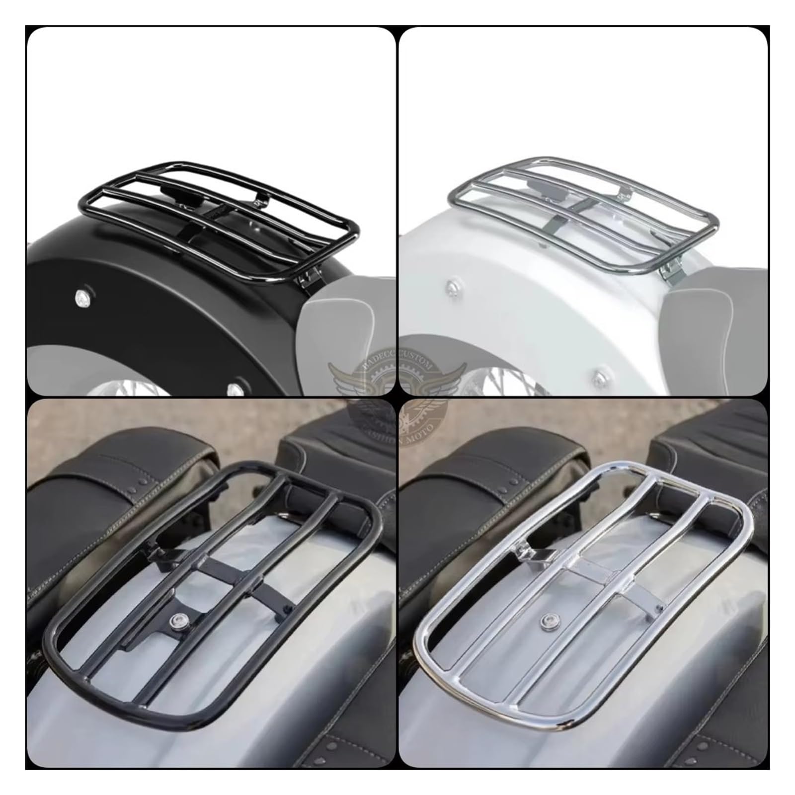 Motorrad Gepäckträger Für Indian Für Scout Für Bobber 2025-up Änderung Zubehör 101 Motorrad Hinten Gepäck Rack Fender(Black)