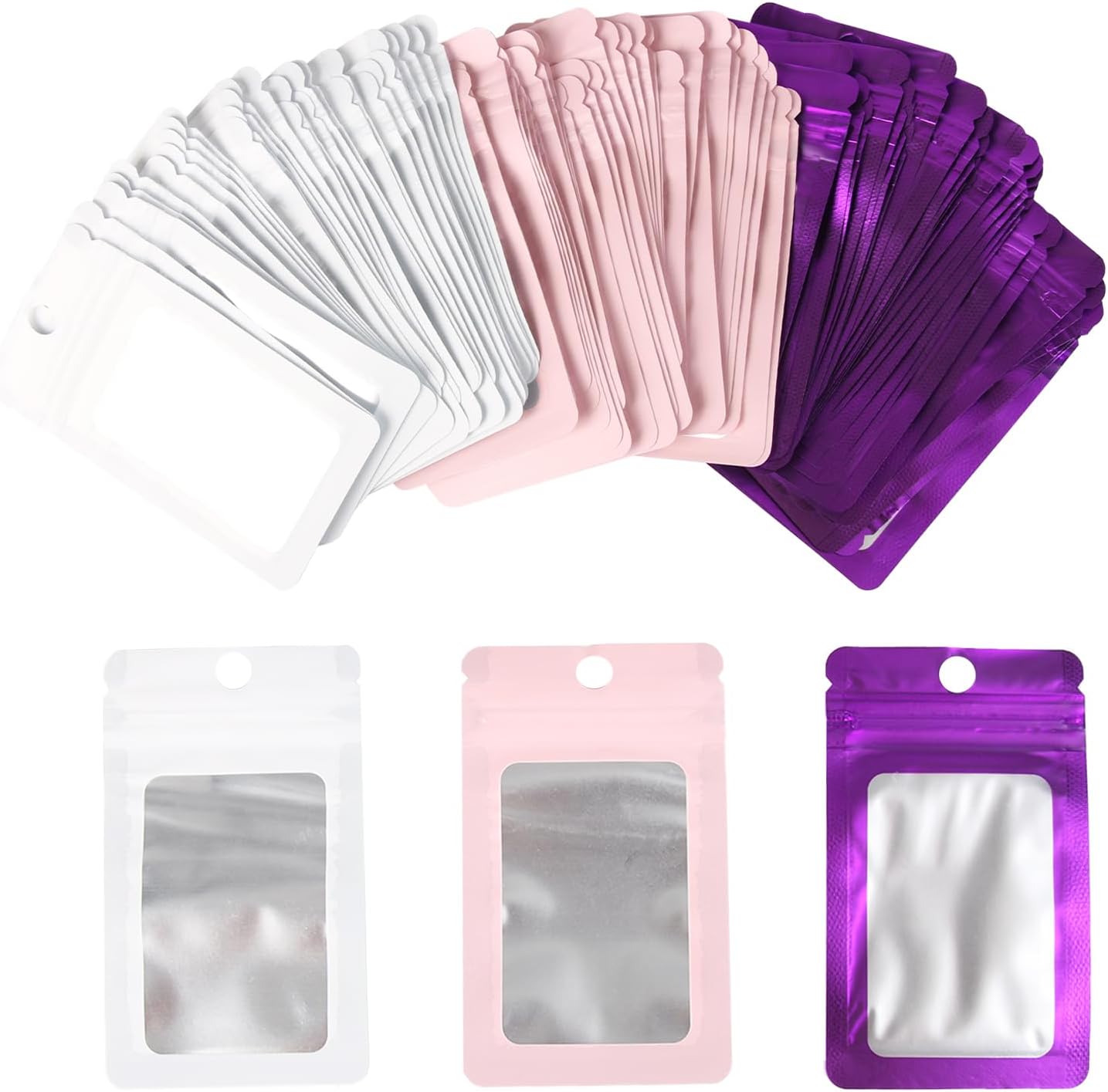 MSKS 90Pcs Mylar Foil Ziplock Bags, Sealable Bags, Smell Proof Bags