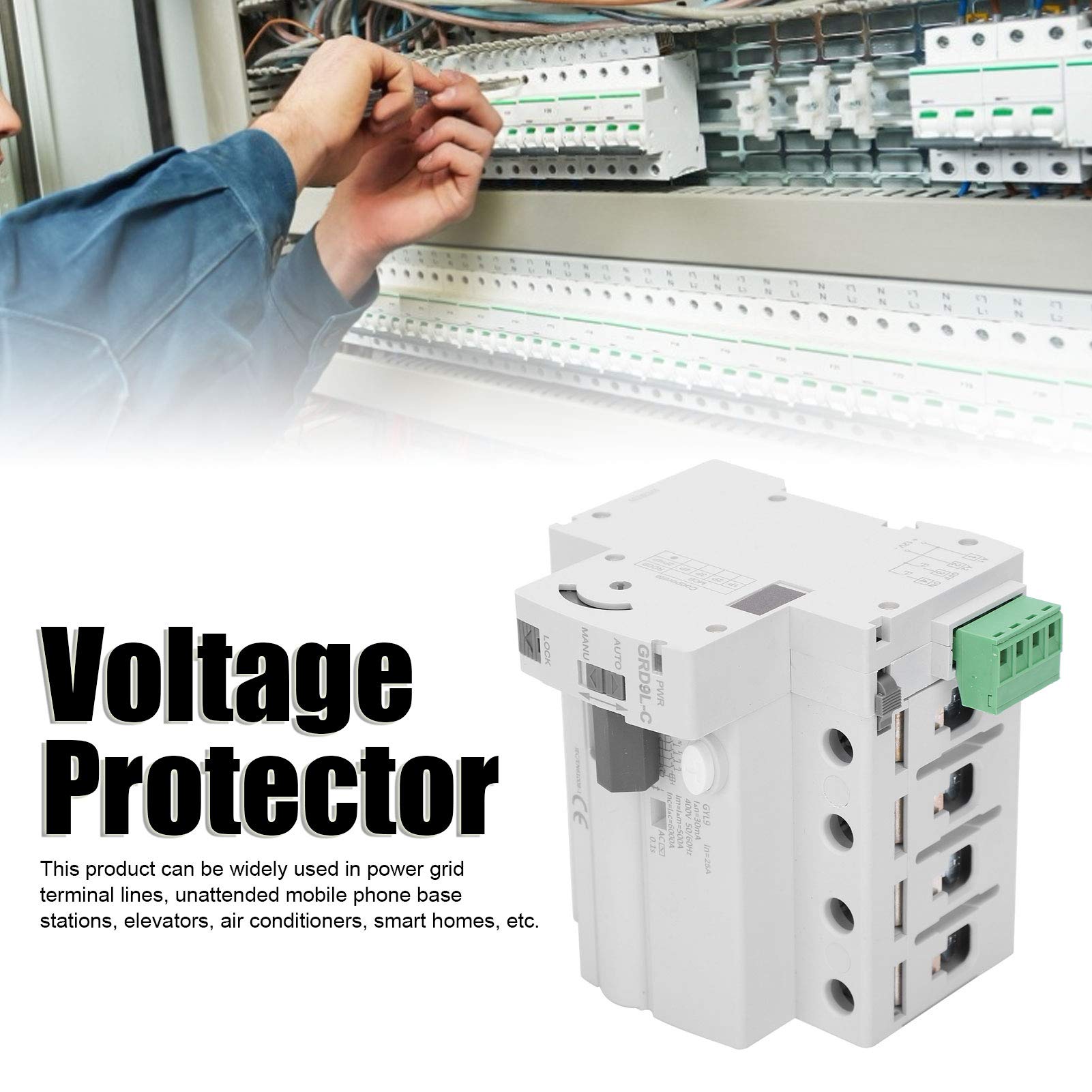 Zabezpieczenie Napięciowe, Urządzenie Zabezpieczające 4P 400 V Elementy Elektroniczne Moduł Urządzenia Zabezpieczającego Przed Napięciem, Urządzenie Zabezpieczające