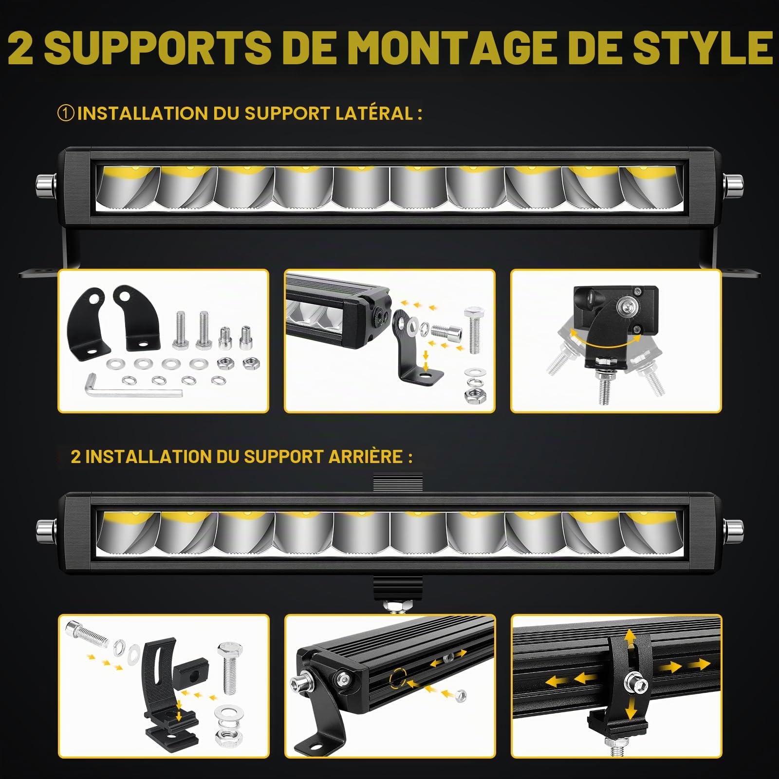 SKYWORLD Slim Barre Led 12 Pouces 30 cm 30W Spot Feux Antibrouillard