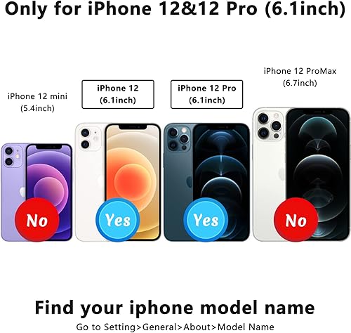 Miniatura 2 de TopPerfekt Funda tipo cartera para iPhone 12 y 12 Pro con soporte para tarjetas, rotación de 360, soporte de anillo de dedo con función atril,