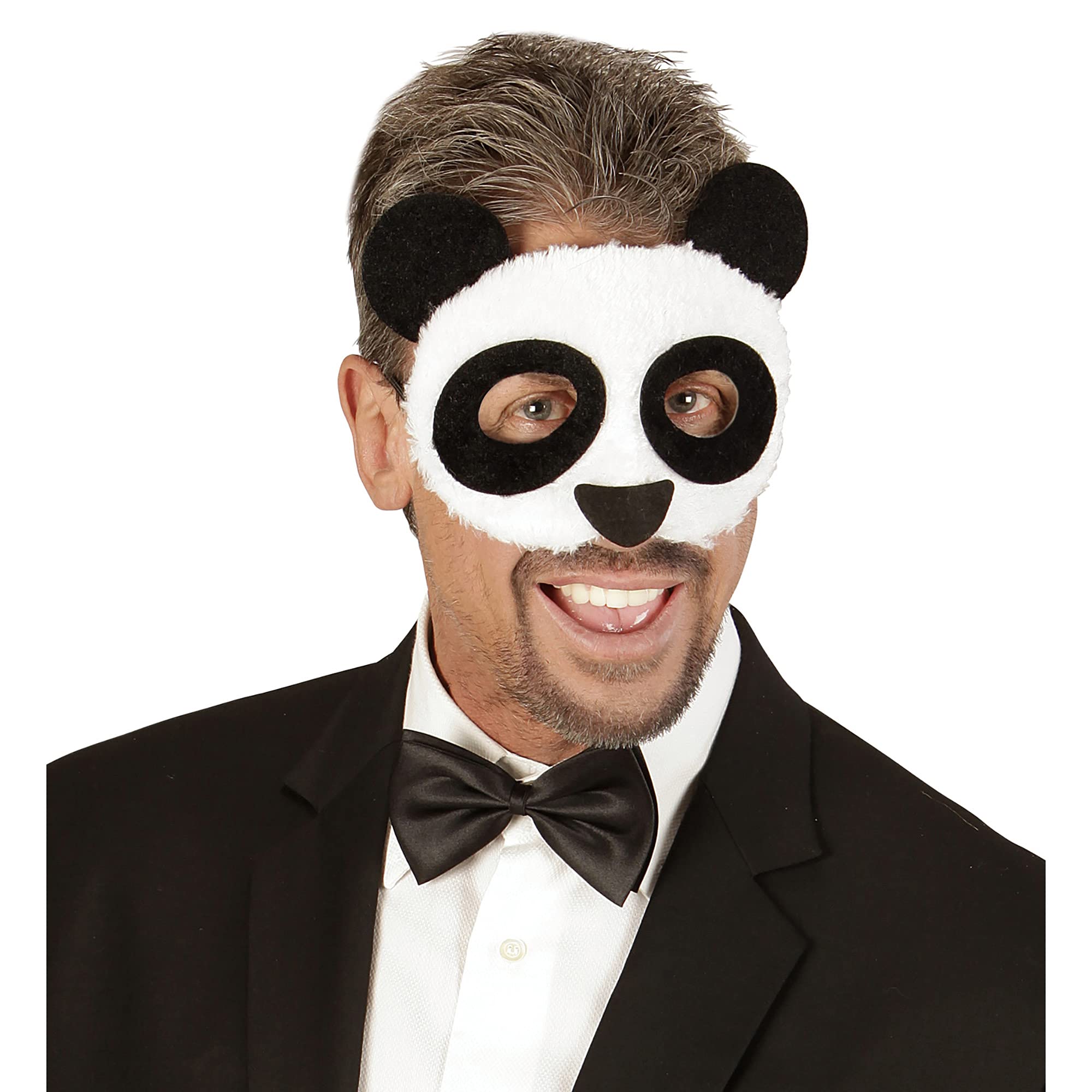 W WIDMANN MILANO Party Fashion - Plush Panda Mask for Adults Unisex, Animals, Carnival, Theme Parties - Image 3