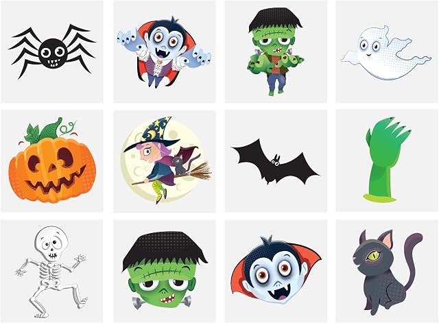 Henbrandt 24 Halloween Tattoos / Transfers Trick or Treat Party Bag Fillers