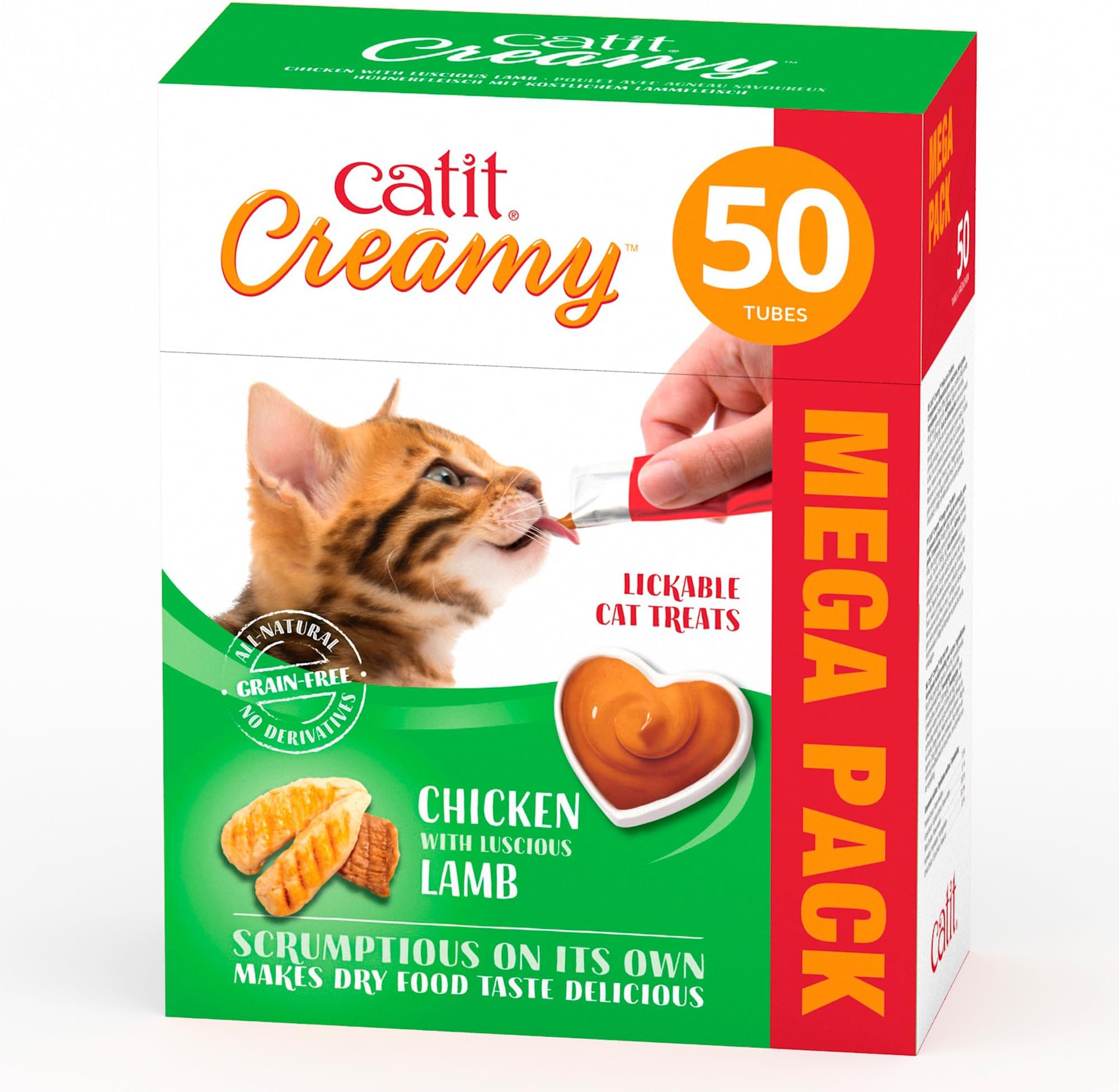 Creamy Chicken & Lamb Lickable Cat Treats 50 Pack
