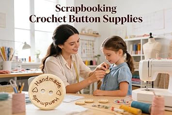 Wooden Buttons, 50-Pack 25mm Craft Sewing Buttons for DIY Projects | Natural wood, 25mm, laser-engraved, smooth, durable, for sewing, knitting, scrapbooking, clothing, crafts, decorations