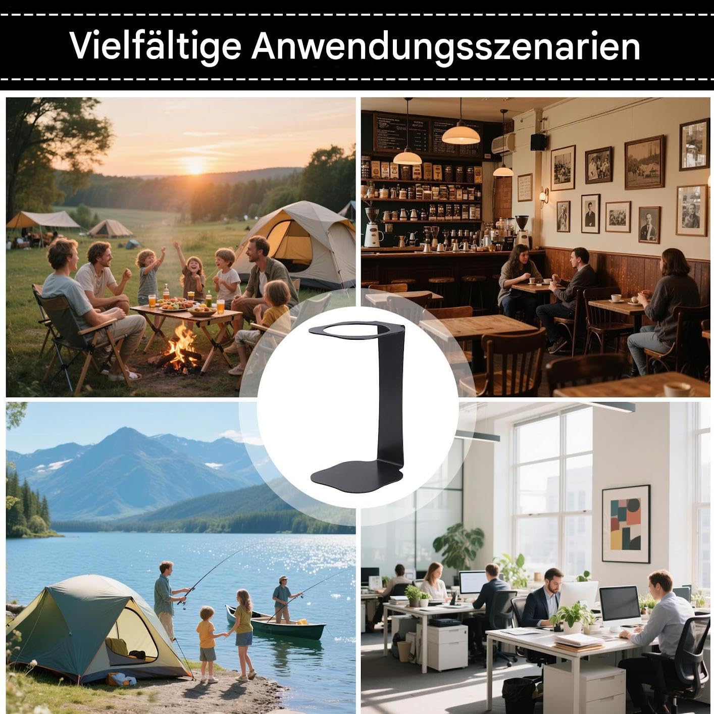 Kaffee Pour-over Station, Tragbarer Kaffeemaschinen Ständer, Kompakte Multifunktions-Filterstation mit Untersatz