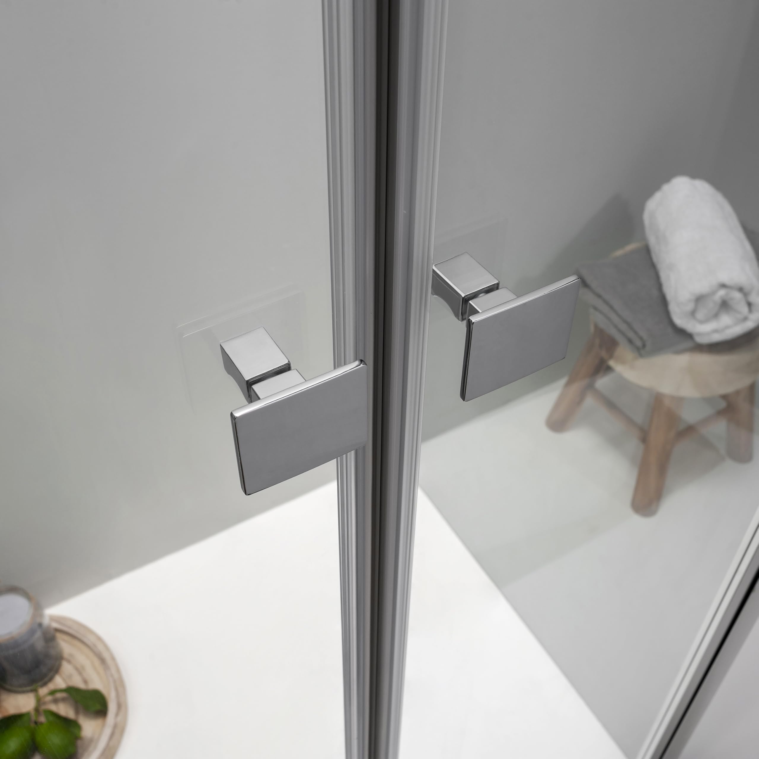 Box Doccia 3 Lati 70x90x70 cm x h195 - Cabina Doccia con Apertura Saloon, Cristallo Temperato 6mm, Lato Fisso Trasparente, Profilo Cromato e Chiusura Magnetica - Regolabile e Facile da Installare