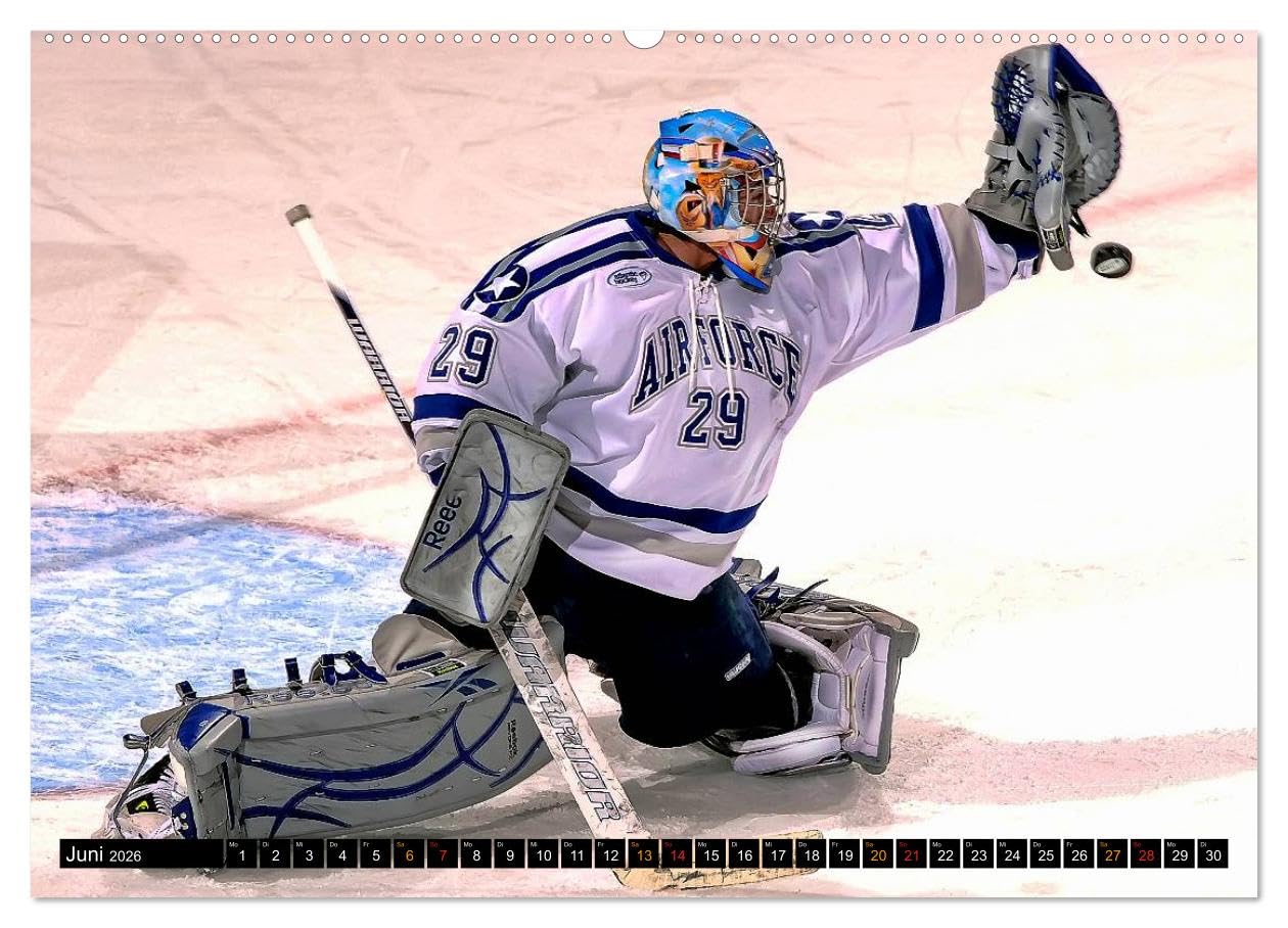 Mit vollem Einsatz - Eishockey (Wandkalender 2026 DIN A2 quer), CALVENDO Monatskalender: Eishockey, Teamsport der Extra-Klasse - beispiellose ... Härte und Schnelligkeit (CALVENDO Sport)