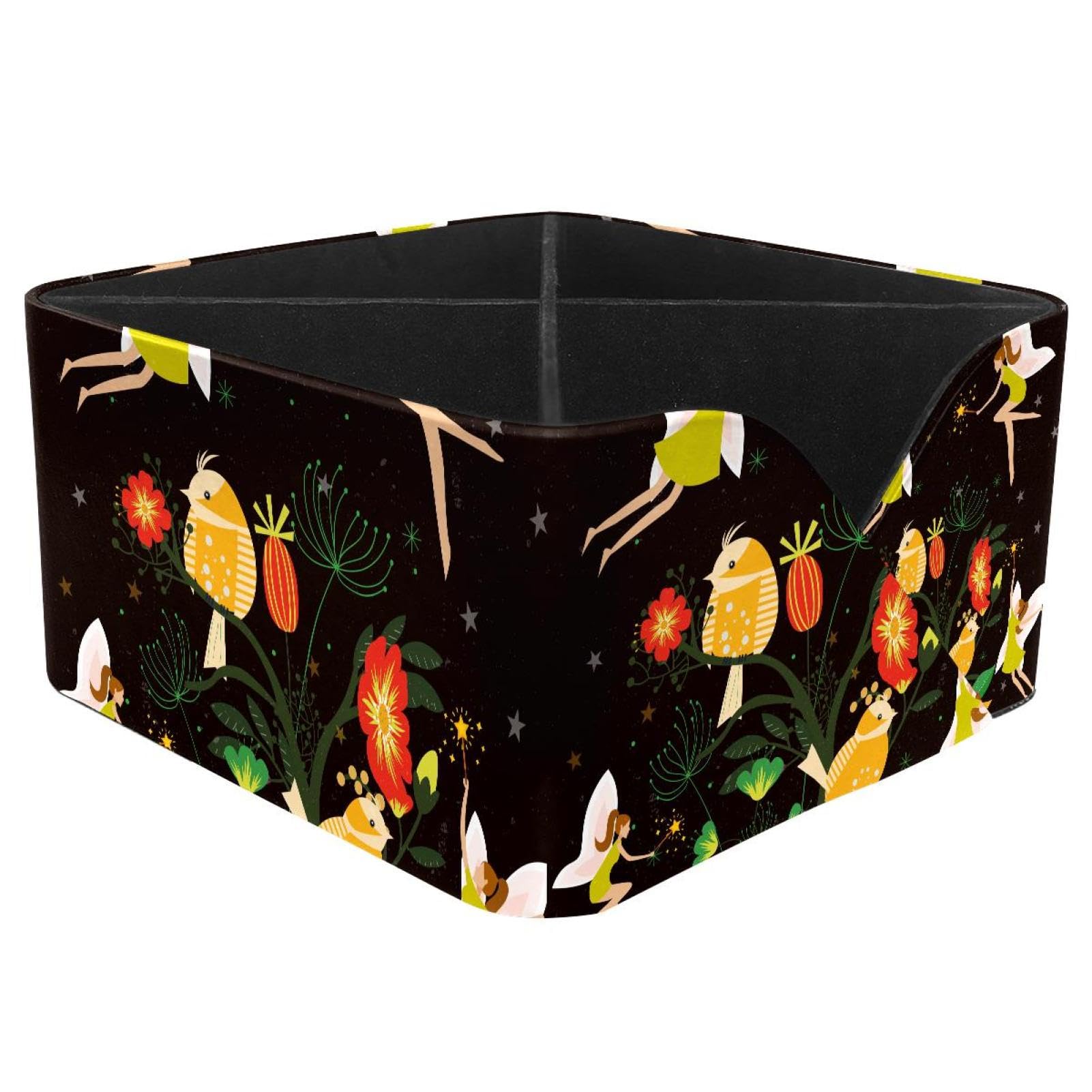 KengjuTesu Fairies at Night Desktop Organizer Pen Holder, Rectangular Pencil Cup for Office, Study and Makeup Stations