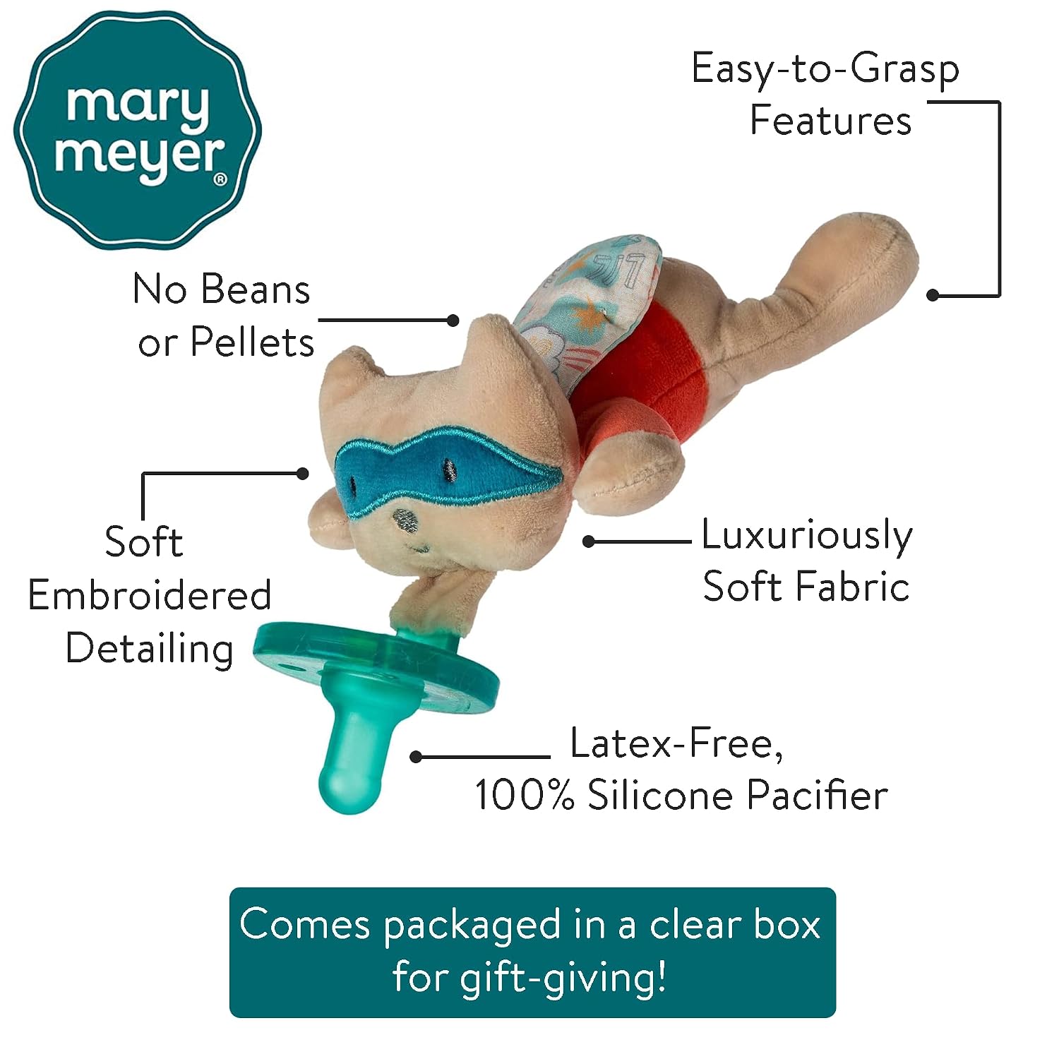 Mary Meyer WubbaNub Infant Pacifier, 6-Inches, Lil' Hero