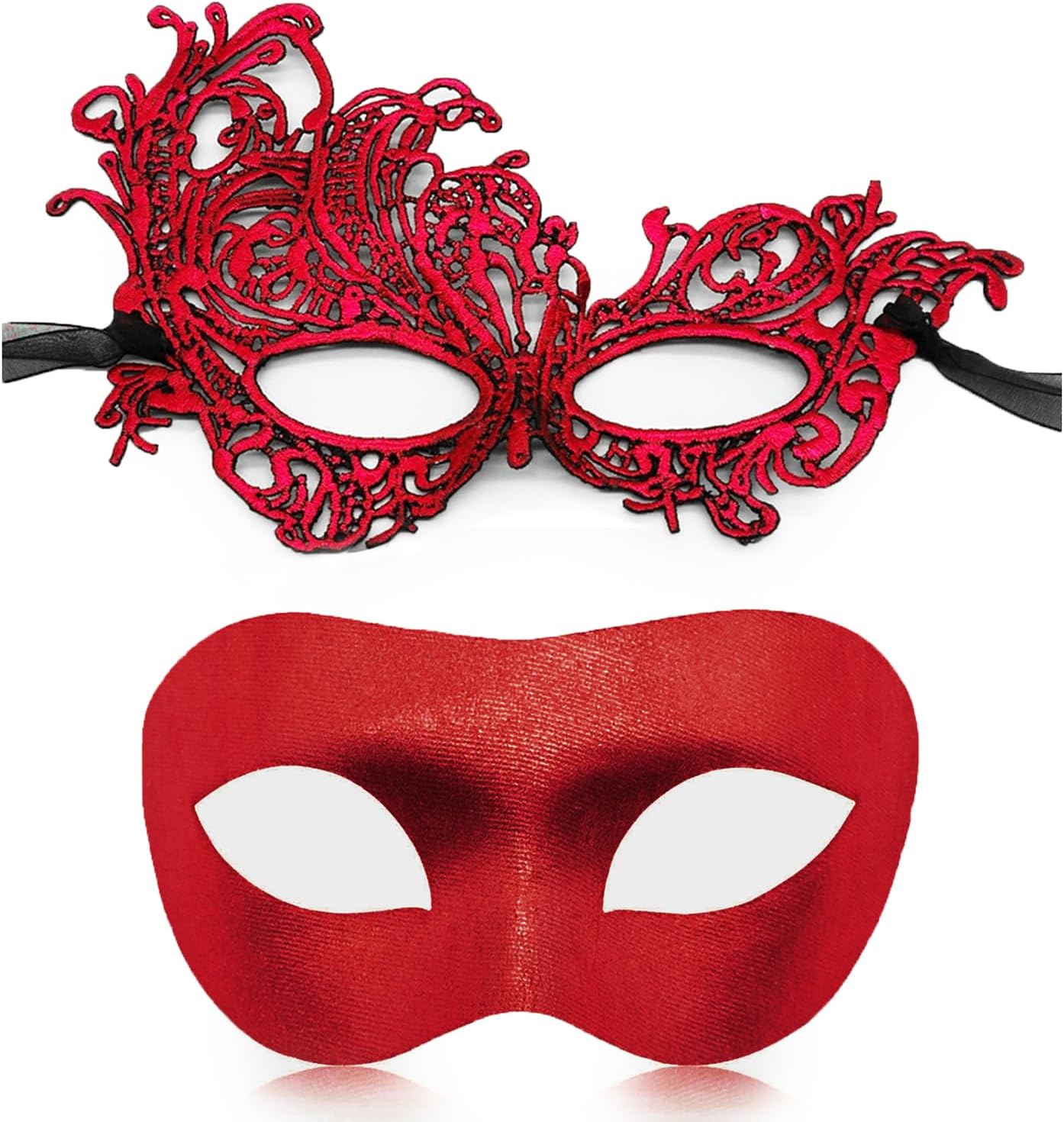 Couple Masquerade Mask for Women Men Venetian Mask Halloween Mask for Party Prom Ball Costume Lace Mask
