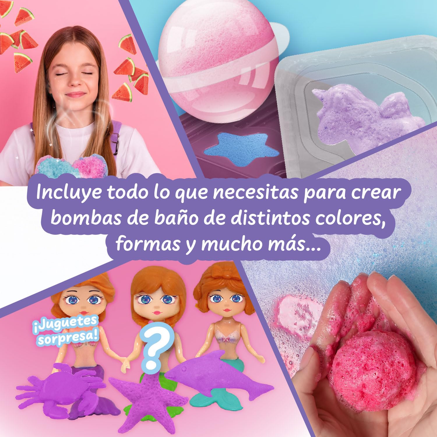 Science4you Super Bombas de Baño con Juguete Sorpresa para Niños +6 – Kit para Hacer Bombas de Baño, Kits de Ciencia 6 Experimentos de Cosméticos, Juguetes STEM, Regalo Niñas y Niños de 6 7 8+ Años