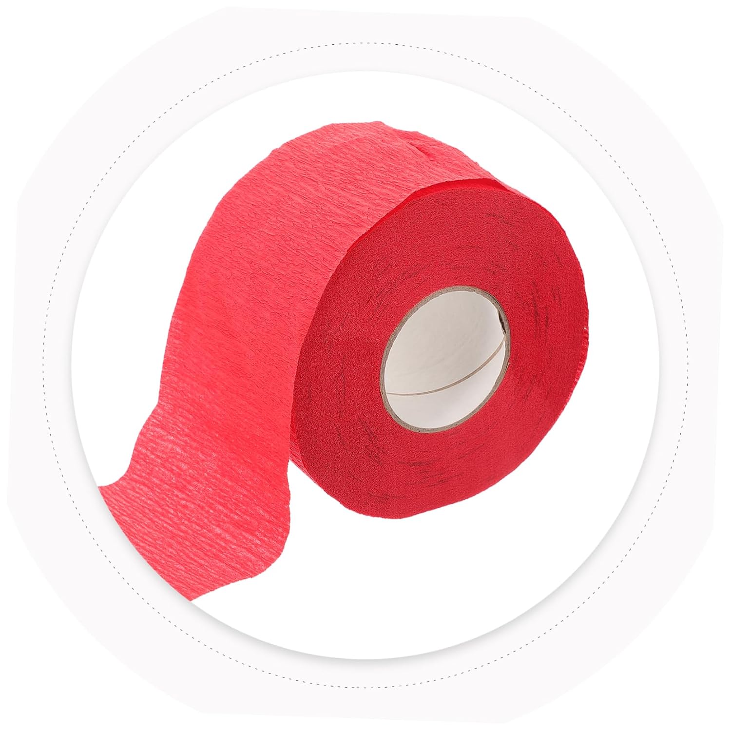 5 Rolls Red Disposable Paper Neck Strips for Barber Haircuts
