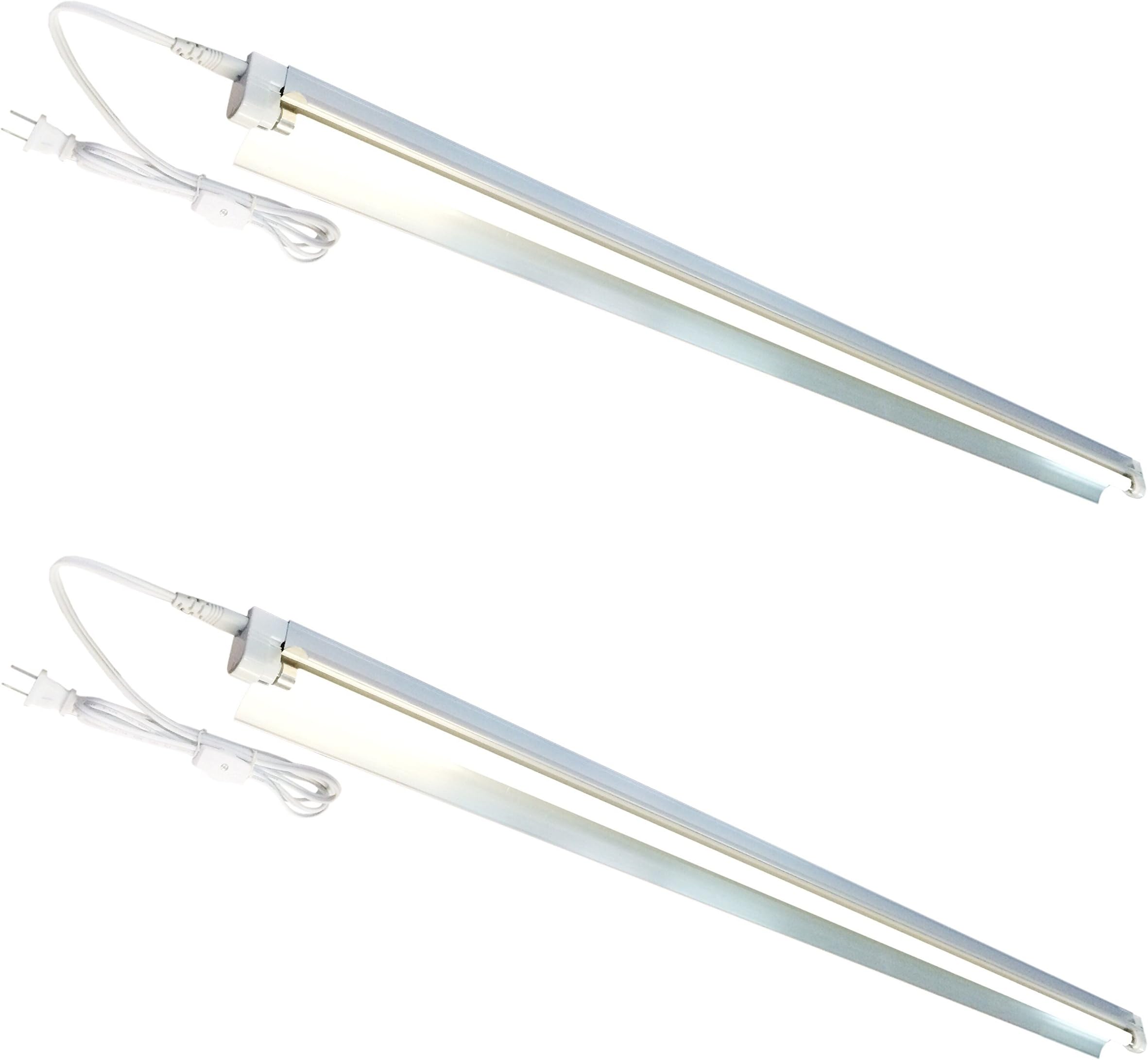 2-Pack T5 HO Grow Light - 1 Bulb Light System - Fluorescent Hydroponic Indoor Fixture Bloom Veg Daisy Chain with Bulbs (4 Foot & w/Reflector (DL8041R 2pack), Warm White | Flowering)