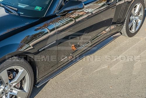 Miniatura 3 de Repuesto para Chevrolet Camaro LT LS SS 2010-2015  Par de extensión de panel basculante de faldas laterales estilo ZL1 (fibra de carbono)