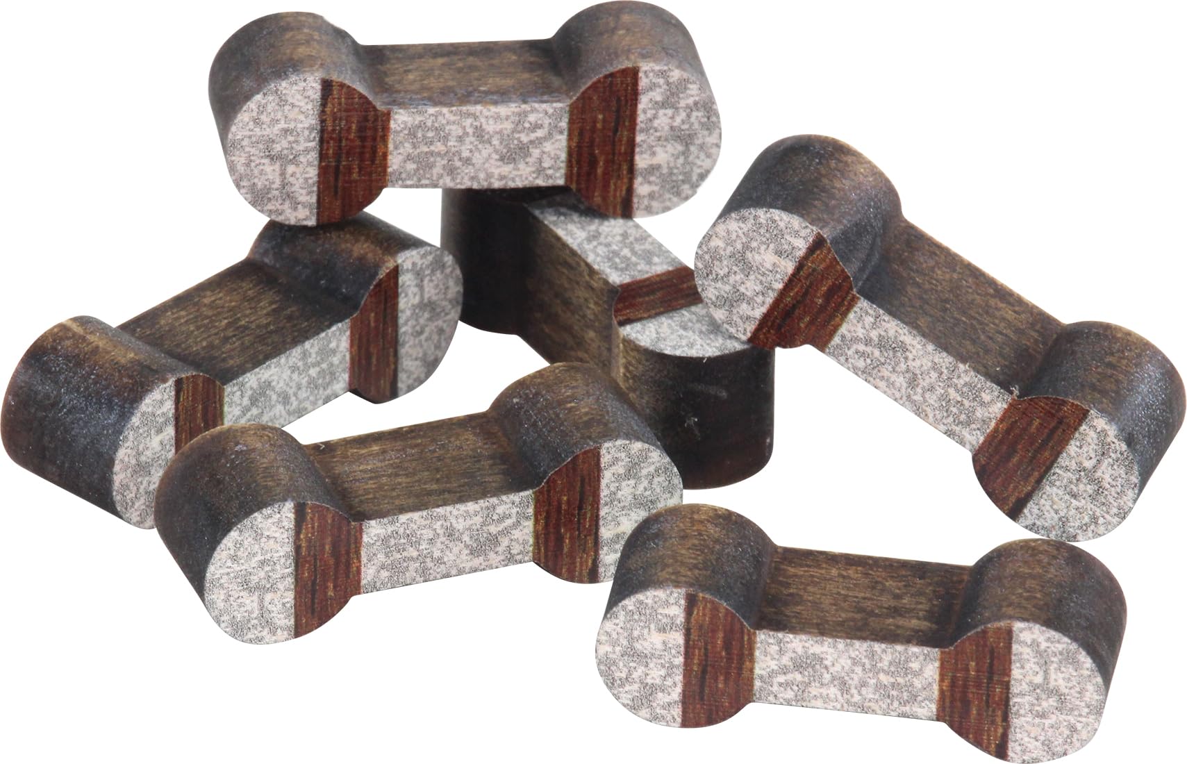 Wooden Train Track - Dog Bone Connectors - Made in USA - 6 Pack