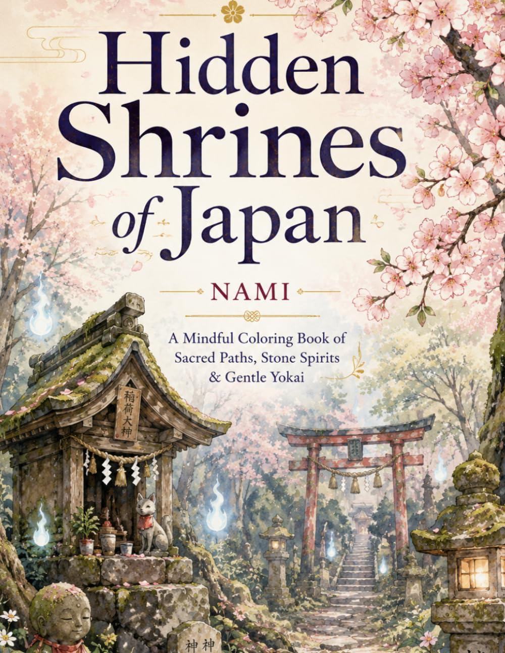 Hidden Shrines of Japan Coloring Book: 50 Peaceful Japanese Folklore Scenes with Tiny Yokai, Forest Shrines, Stone Lanterns, Torii Gates, and Nature for Relaxation