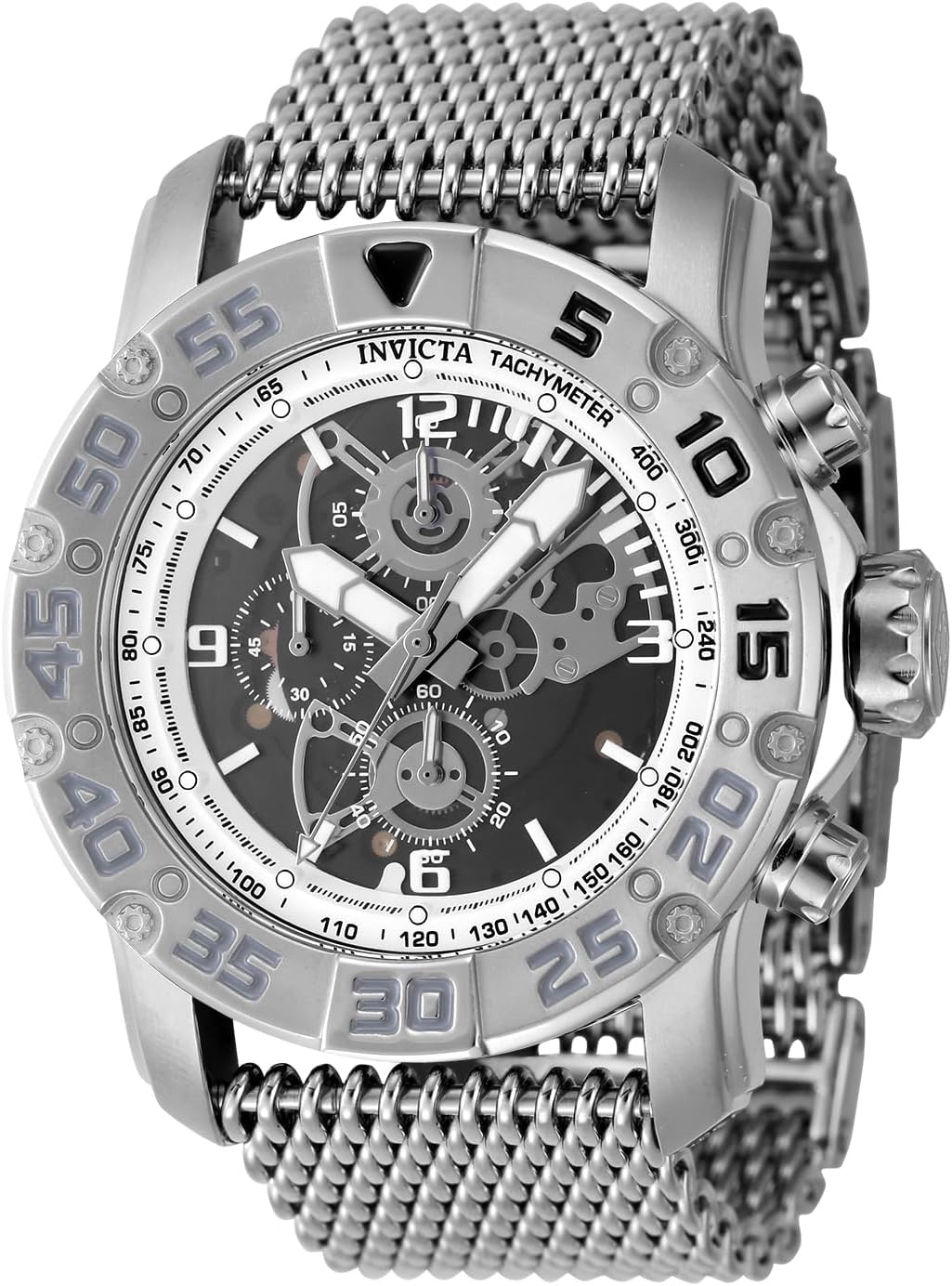 Invicta Racing Men 48mm Stainless Steel Steel Black dial VD55 Quartz