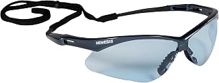 KleenGuard V30 Nemesis Safety Glasses (19639), Light Blue Lenses with Blue Frame, 12 Pairs / Case