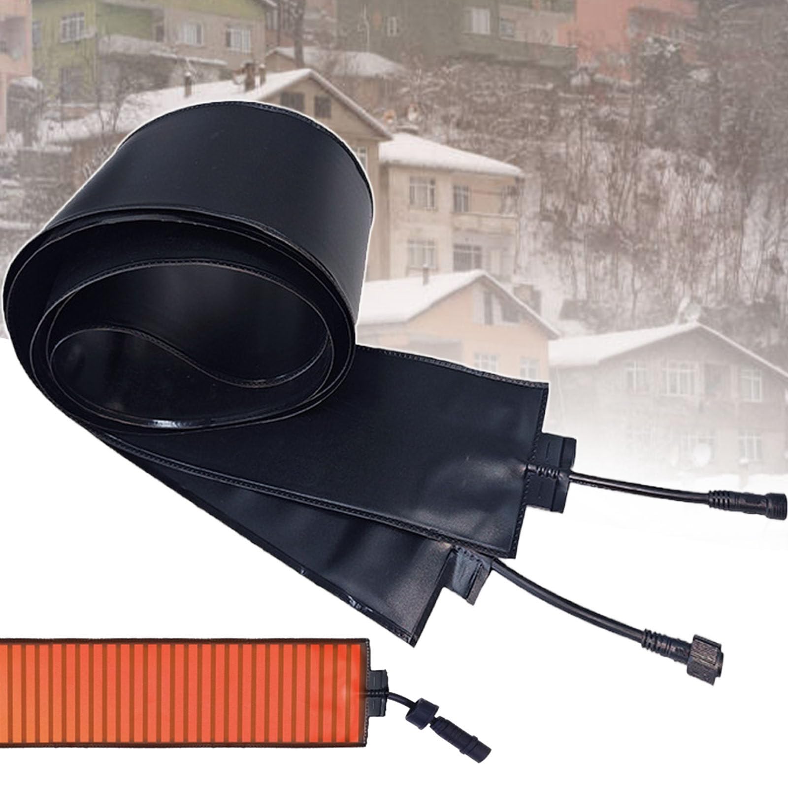 Tapis chauffant d'extérieur pour faire fondre la neige en PVC flexible Chauffage instantané à la chaleur en série 12 cm de large Température maximale 45 °C Idéal pour une utilisation en hiver