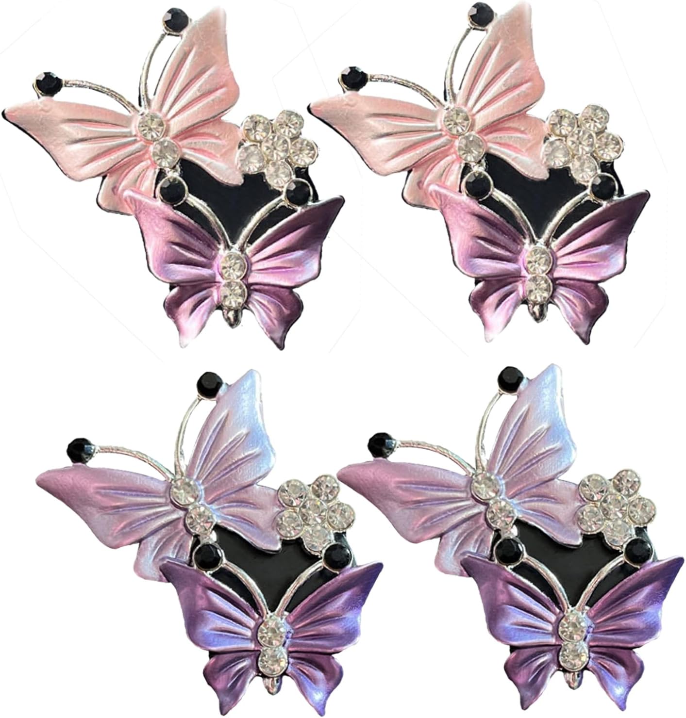 4Pcs Car Air Freshener Vent Clip Bling Cute Butterfly Car Vent Clips with Aromatherapy Tablets 2x0.6" Accessories Aesthetic Decorations Interior for Women Girl