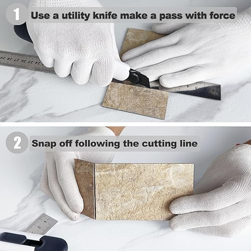 Vista 77 de AULIGET - Azulejo tipo metro de 3 x 6 pulgadas, autoadhesivo para loseta en muro, losetas de cloruro de polivinilo (PVC) grueso para muro