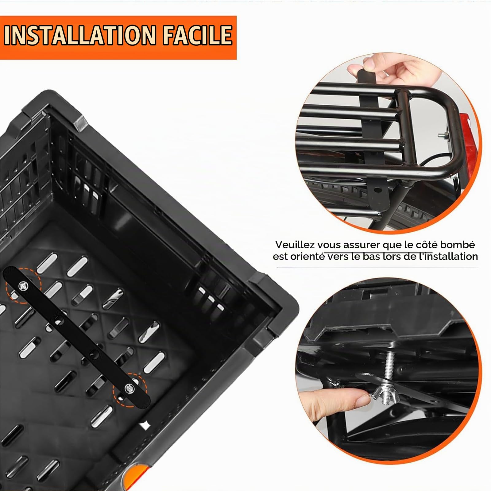 Panier à Vélo Montagne,Panier à Vélos Suspendu,Panier de vélo Monté à l'arrière avec Un Sac à Main,détachable, Polyvalent, Facile à Installer pour Vélos,Vélos Pliants