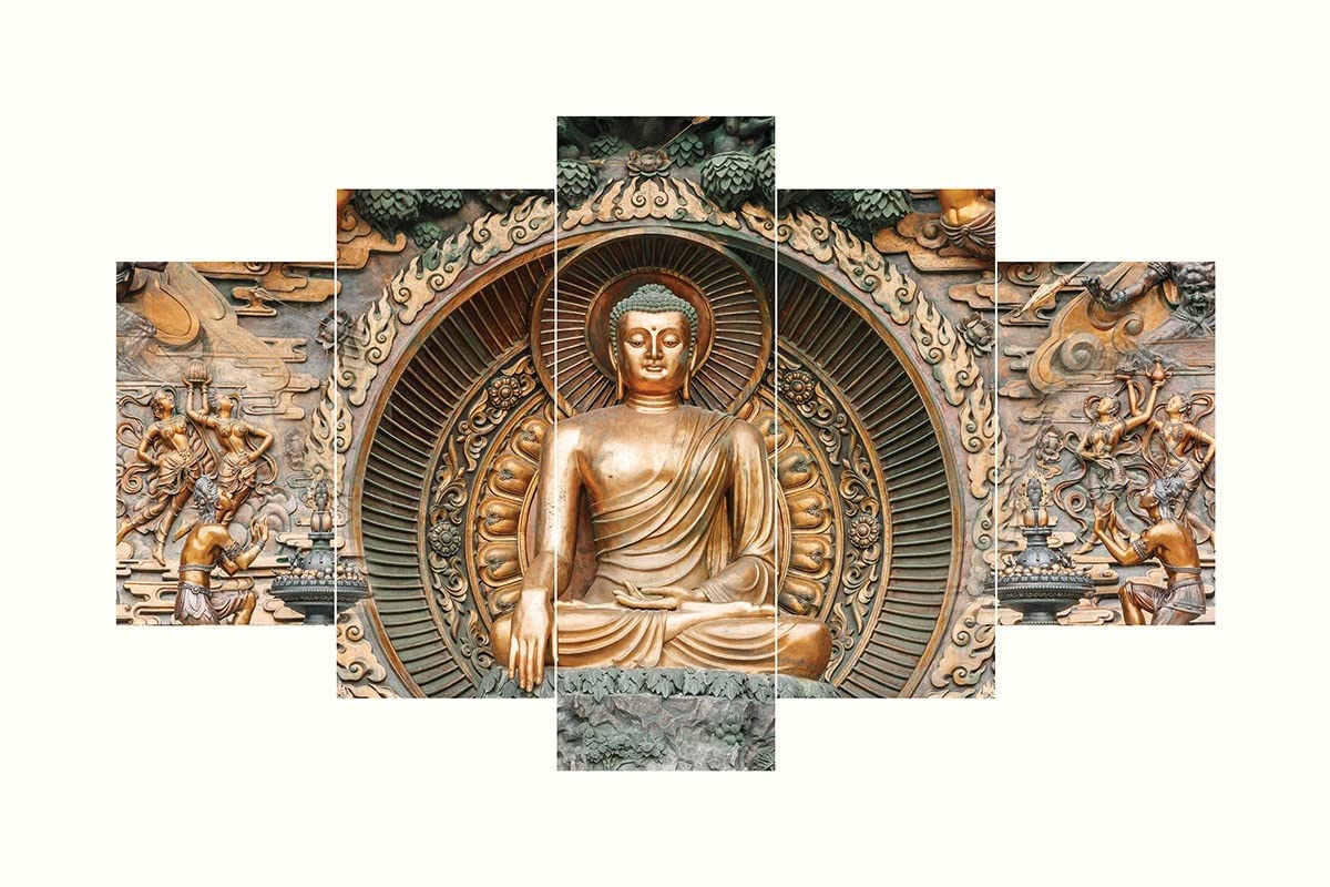Willson Sacred Radiance 5Piece Golden Buddha Wall Art SetWs