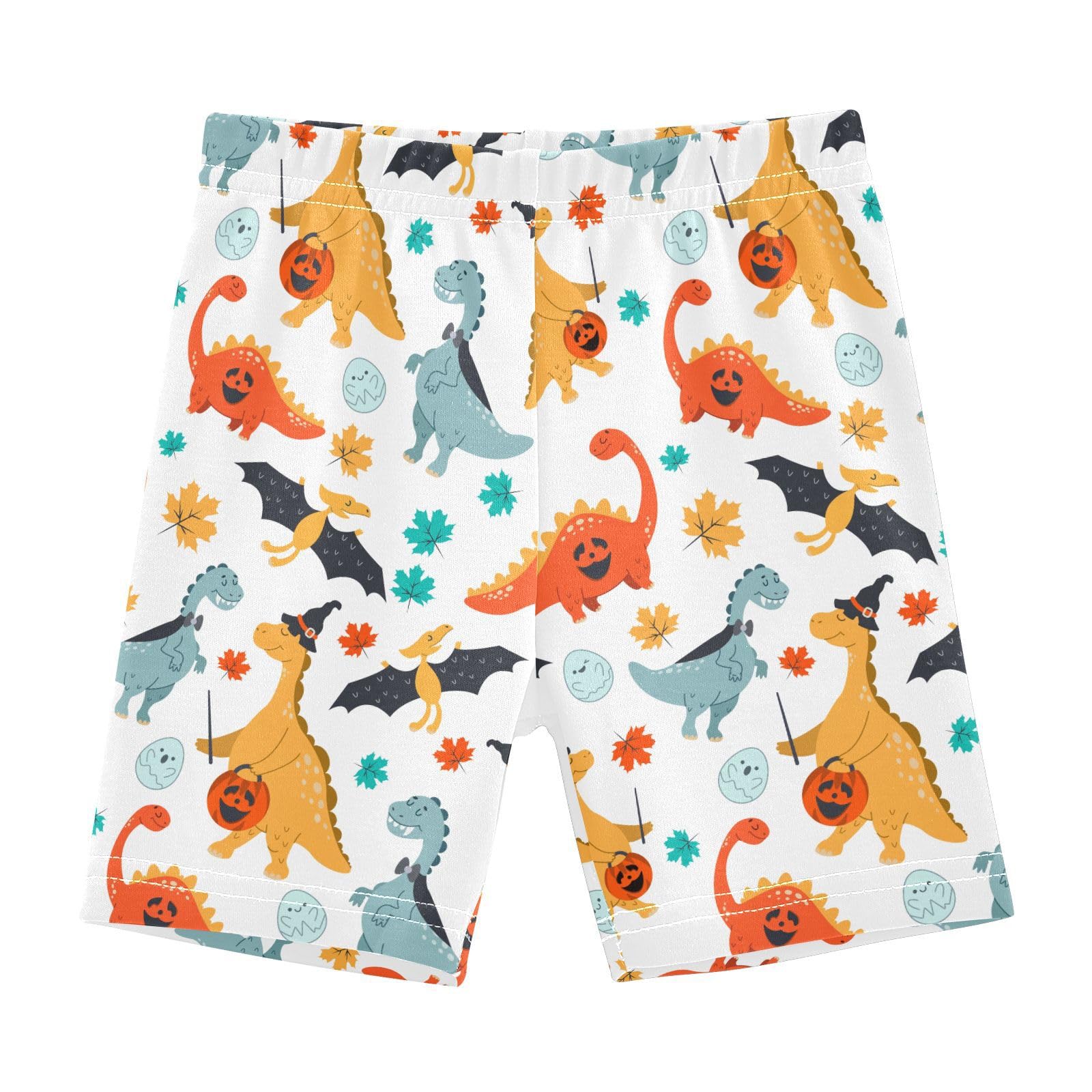 JHKKU Girls Cute Dinosaurs Halloween Shorts Cotton Cartwheel Bike Kids Biker Under Dress Dance Short Girl Clothes 8Y