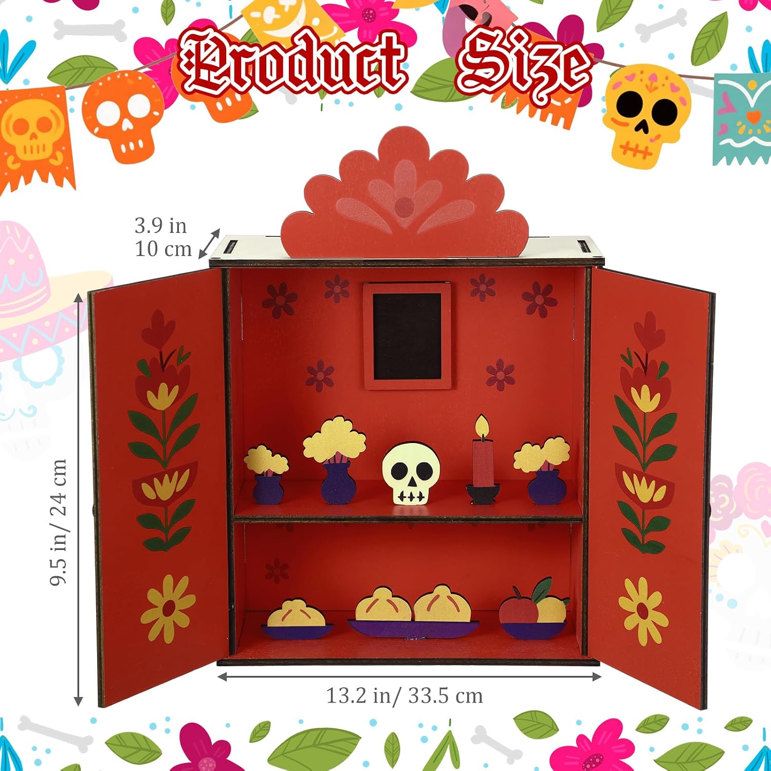 Yalikop Day of The Dead Altar Dia De Los Muertos Ofrenda Box Remembrance Picture Frame Wooden Kit Day of The Dead Altar for Ofrenda Supplies image 2