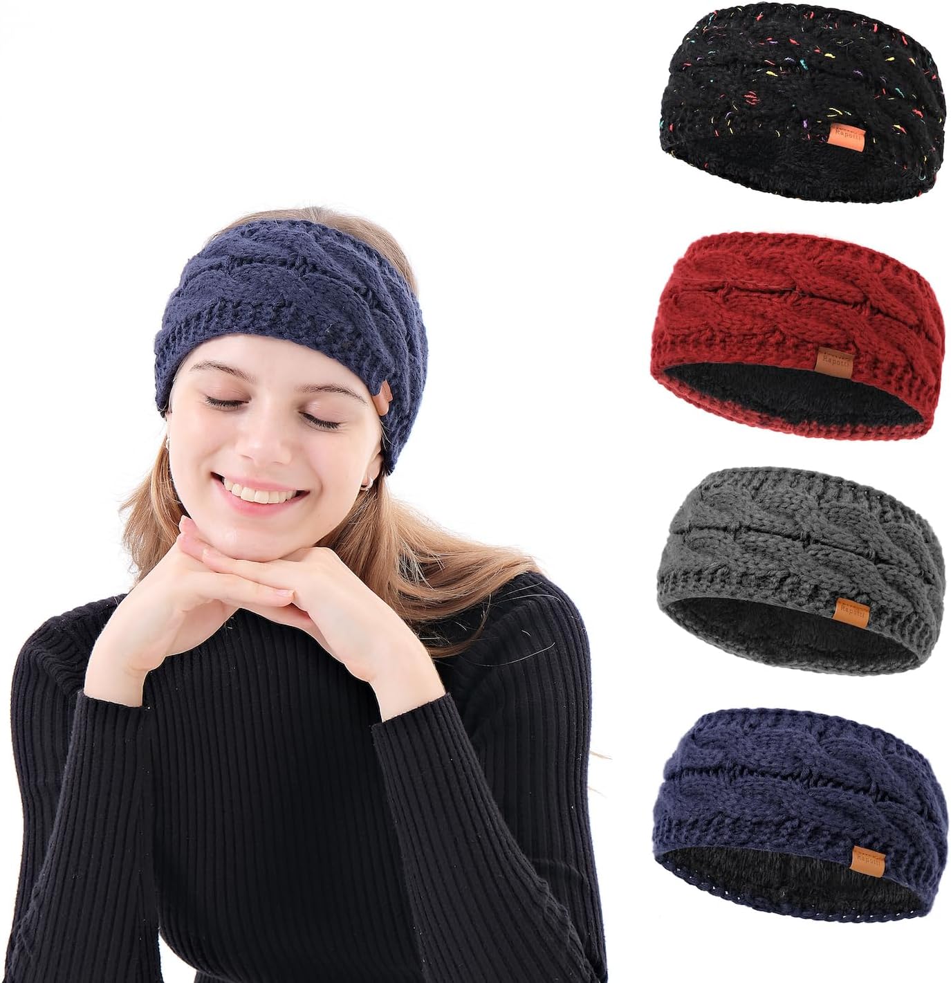 Hatromm Winter Headbands for Women Wool 2 Pack, Ear Warmers