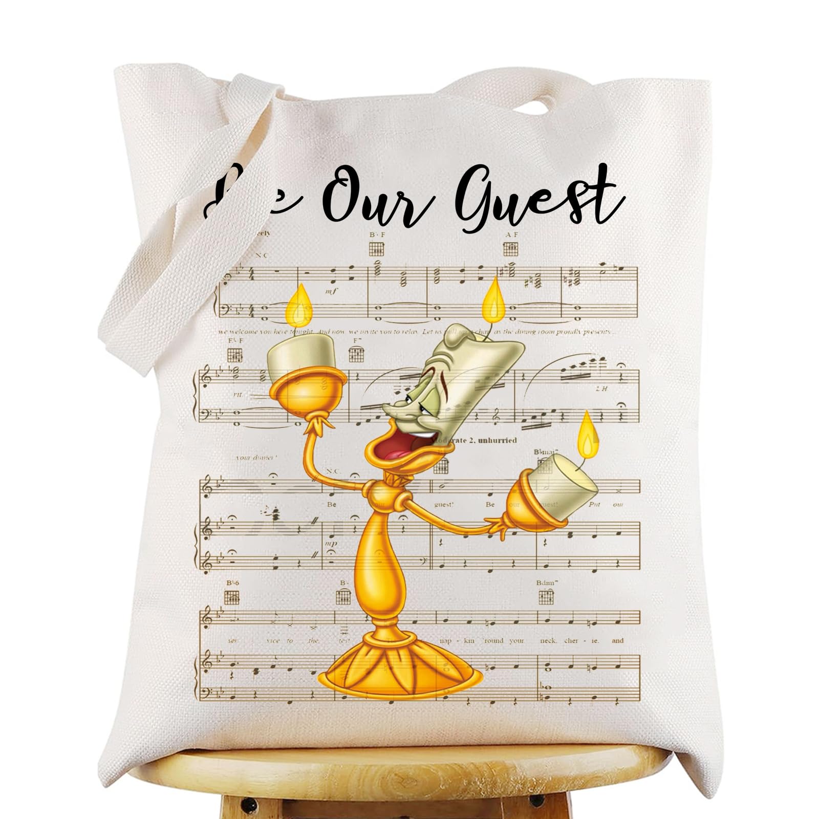 G2TUPLumiere Tote Bag Belle & Lumiere Fans Gift Be Our Guest Lumiere Shoulder Bag Beauty Princess Merch