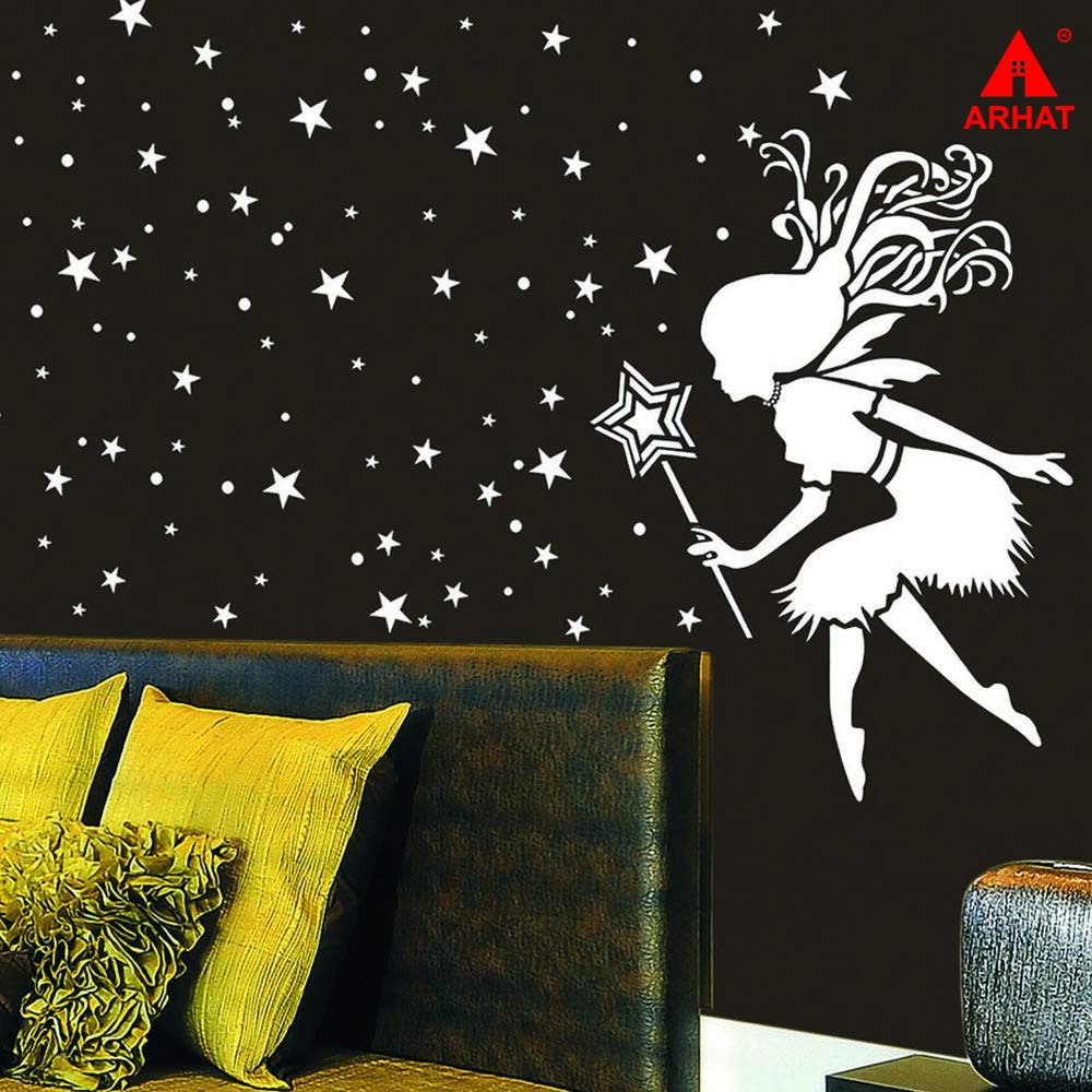 Arhat Stencils ASRE440 Kids Magical Fairy Tale Pattern Glossy PVC Wall